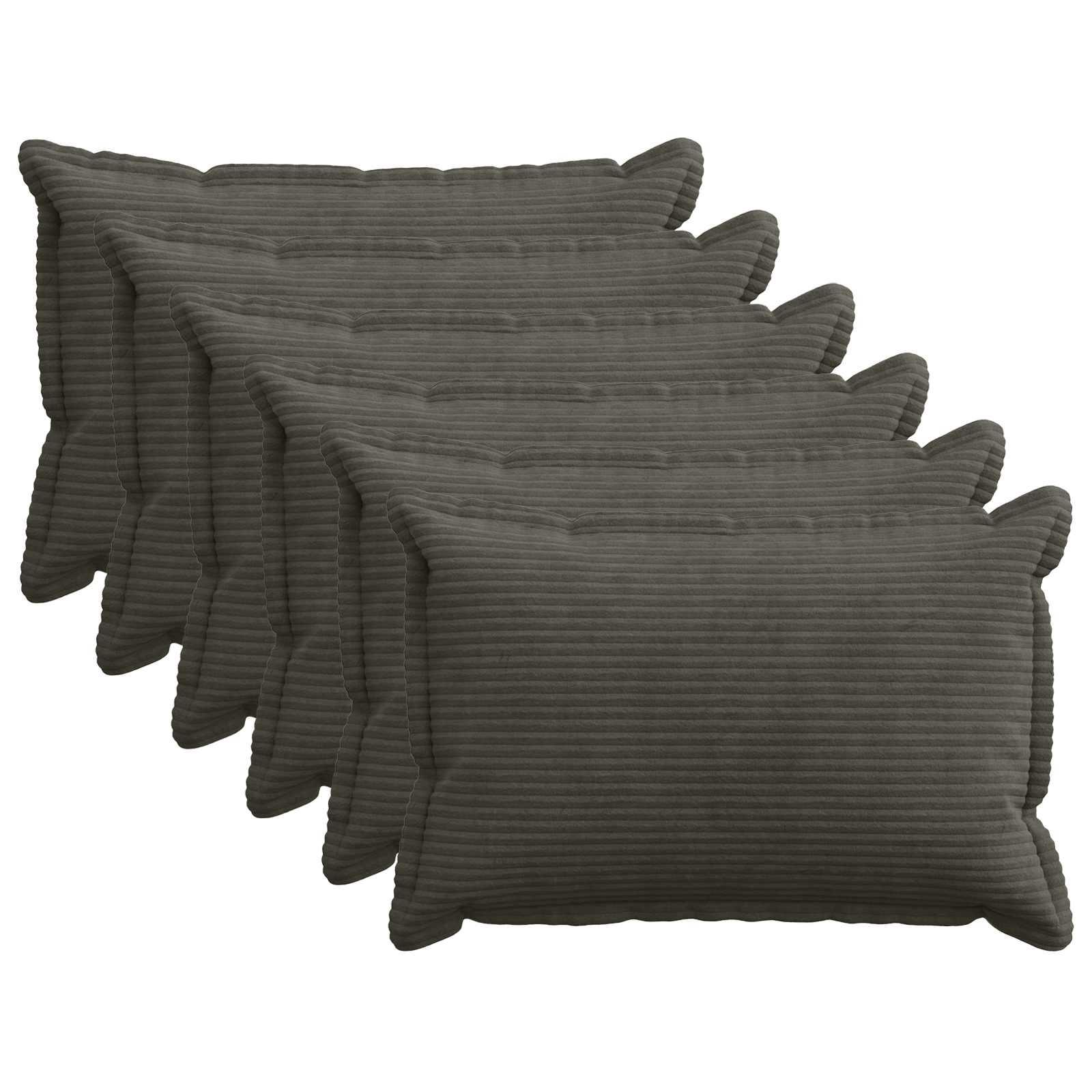 Párna huzat 6 db houten antracitszürke 30 x 50 cm cord