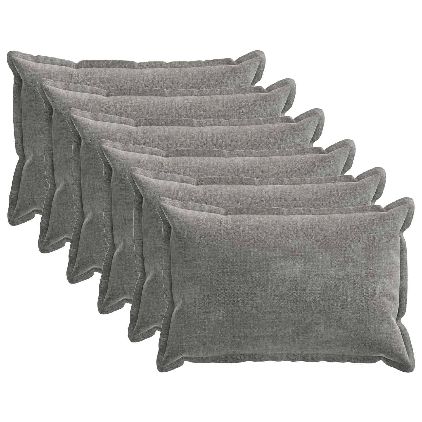 Párna huzat 6 db houten sötétszürke 30 x 50 cm chenille szövet