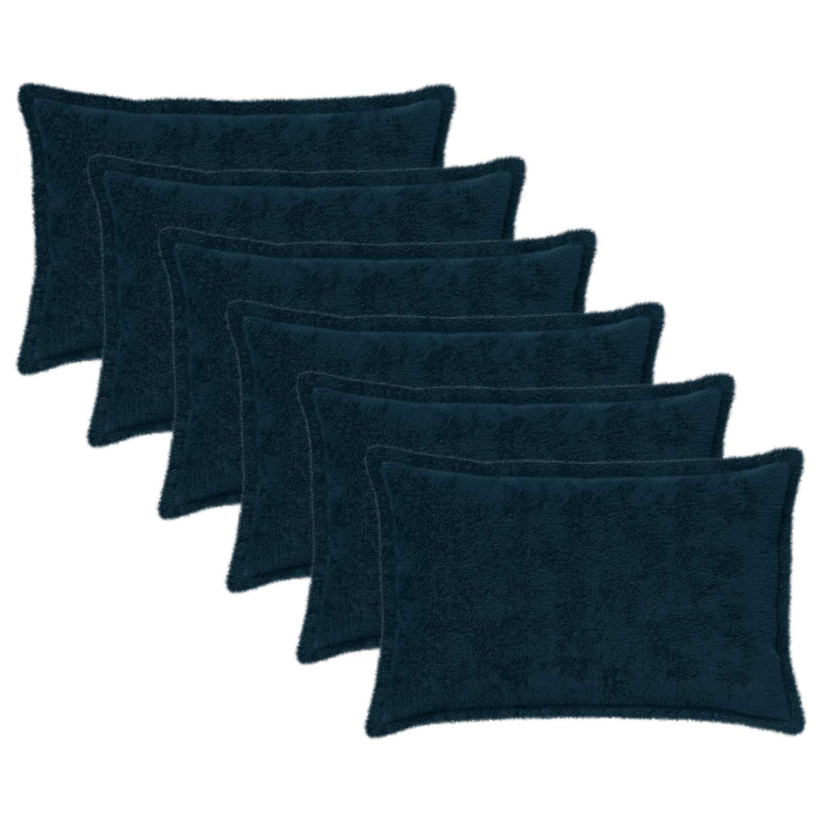 Párna huzat 6 db houten sötétkék 30 x 50 cm műnyúl szőr