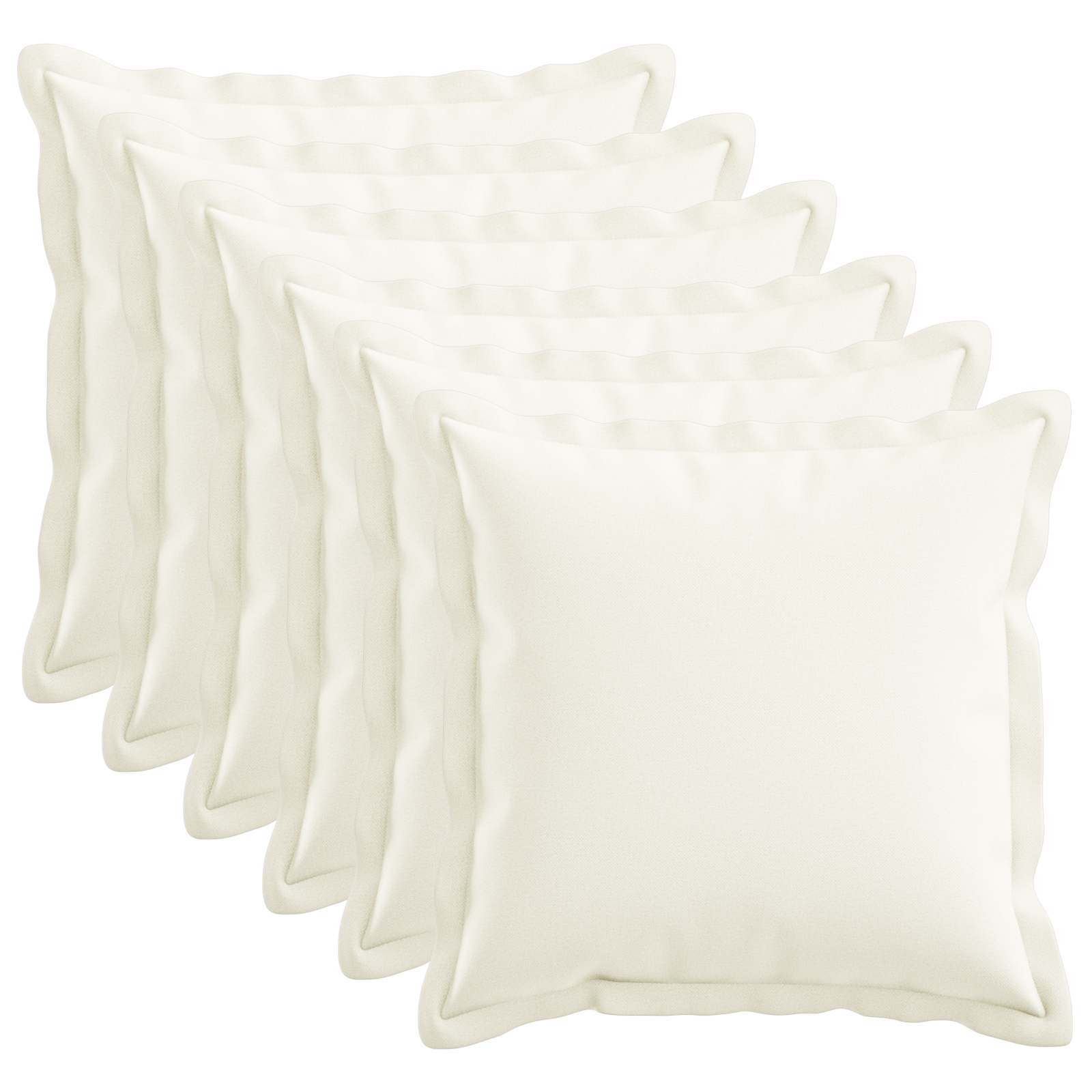 Párna huzat 6 pcs houten fehér 35 x 35 cm műlenszövet