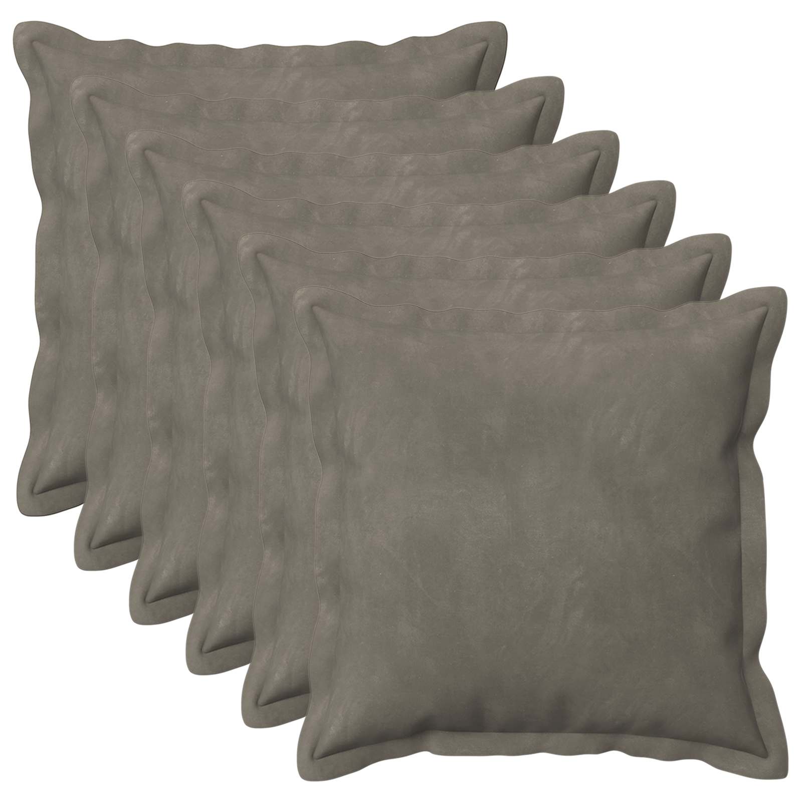 Párna huzat 6 pcs houten világosszürke 35 x 35 cm bársony