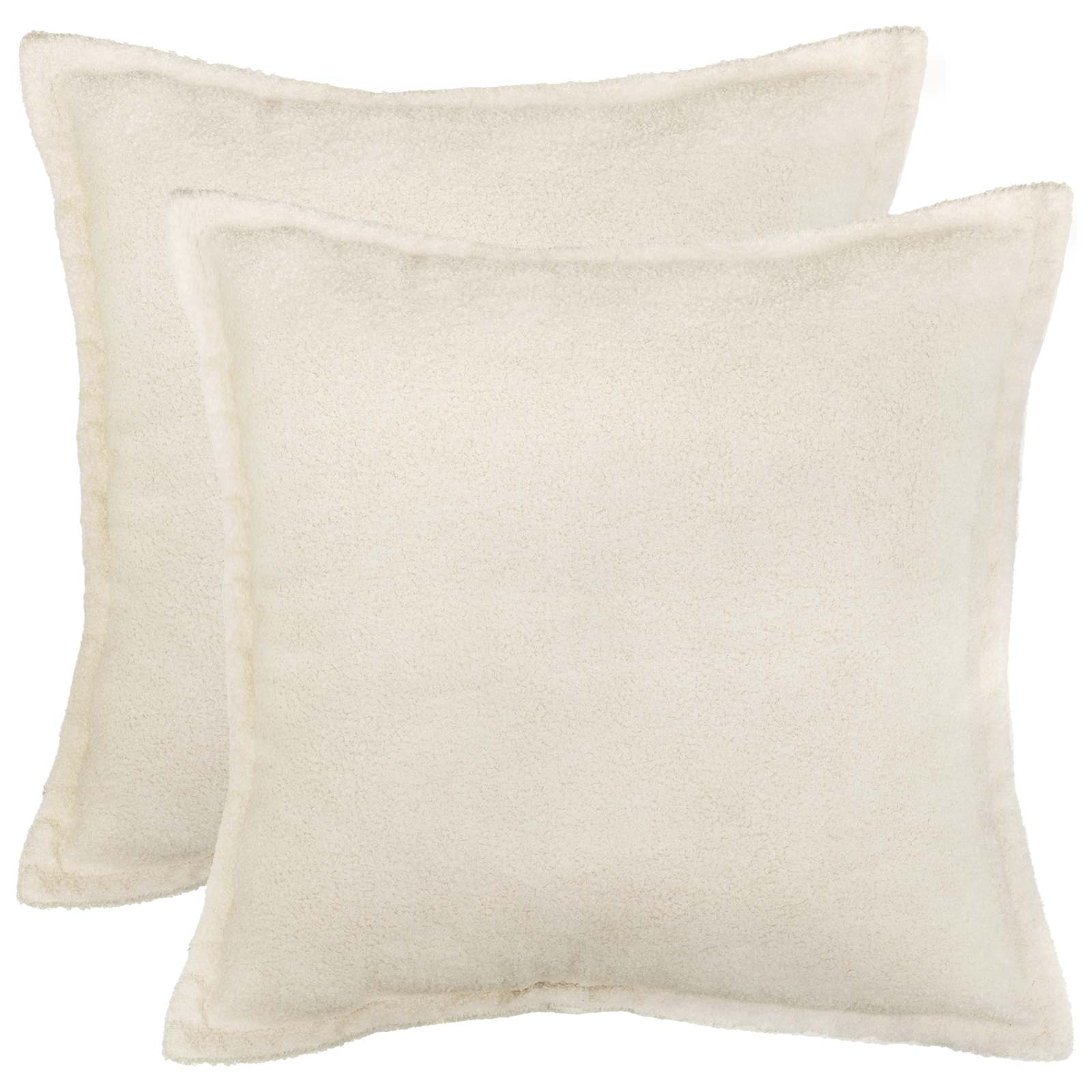 Párna huzat 2 pcs houten krémszínű 35 x 35 cm bouclé