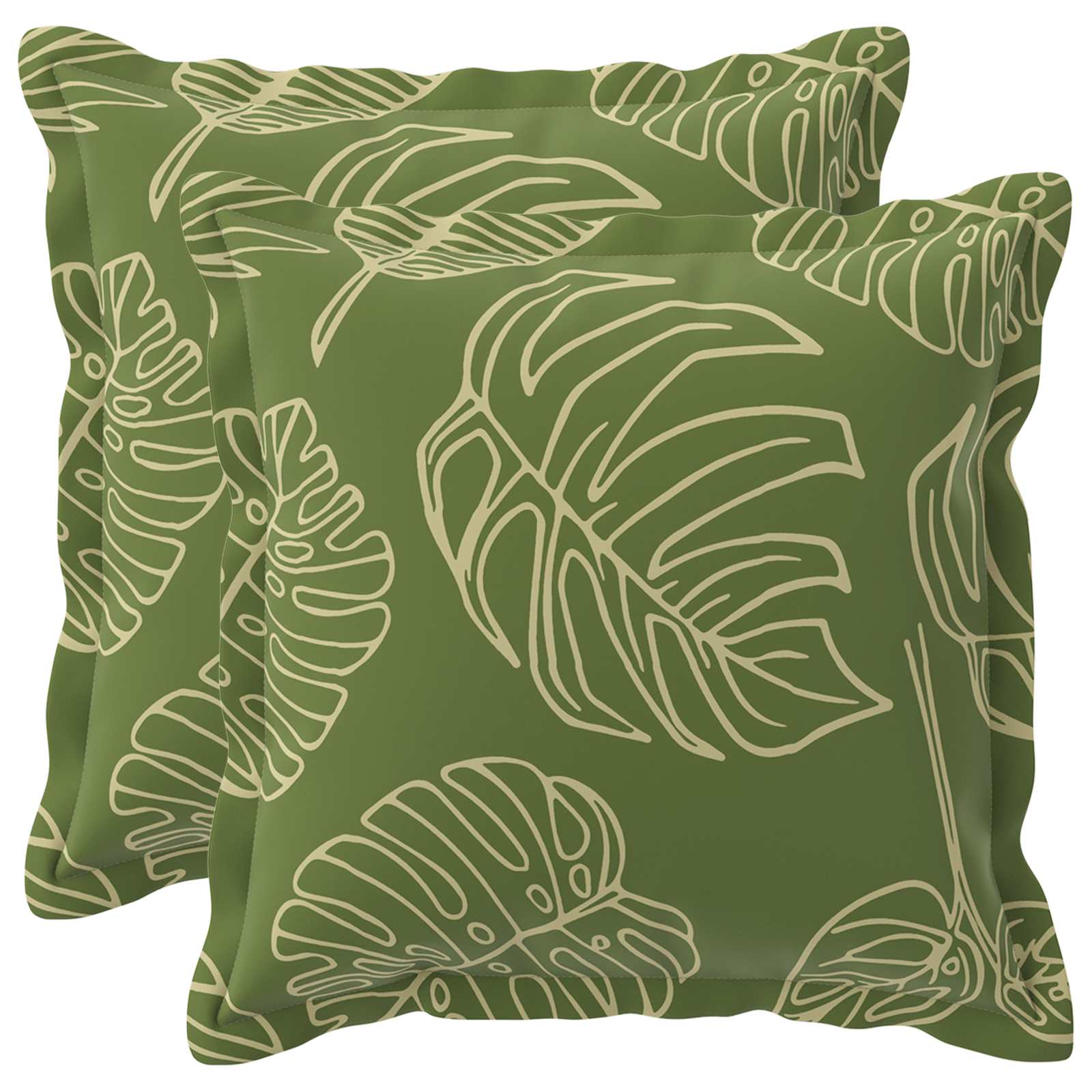 Párna huzat 2 db houten levélminta 35 x 35 cm poliészter