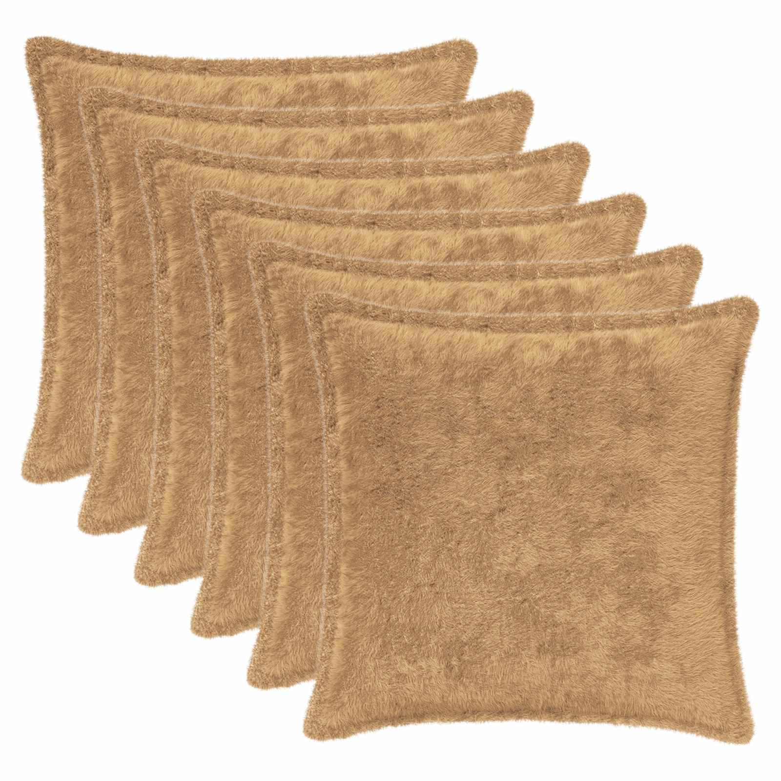 Párna huzat 6 db houten tópszínű 35 x 35 cm műnyúl szőr