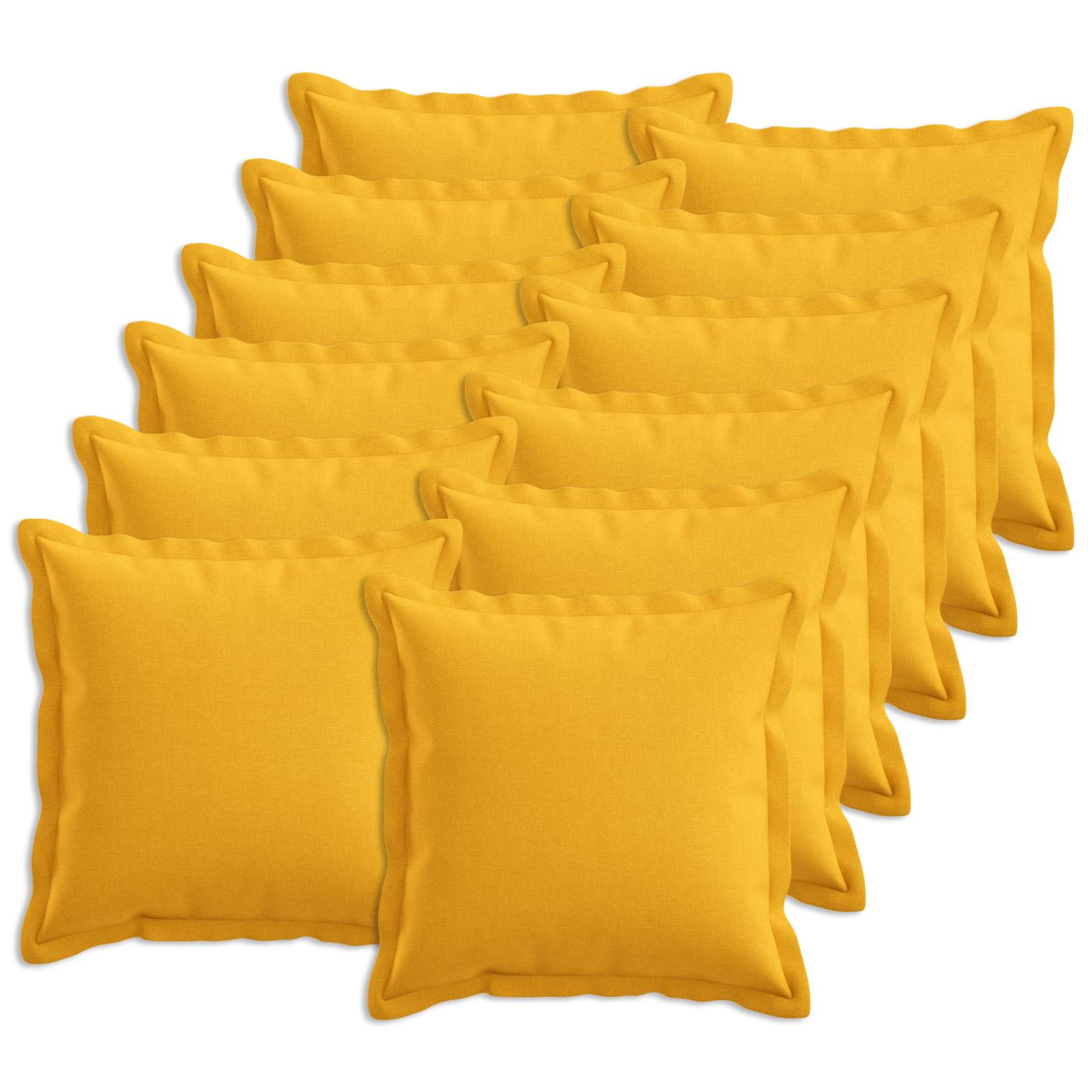 Párna huzat 12 pcs houten világos sárga 40 x 40 cm műlenszövet
