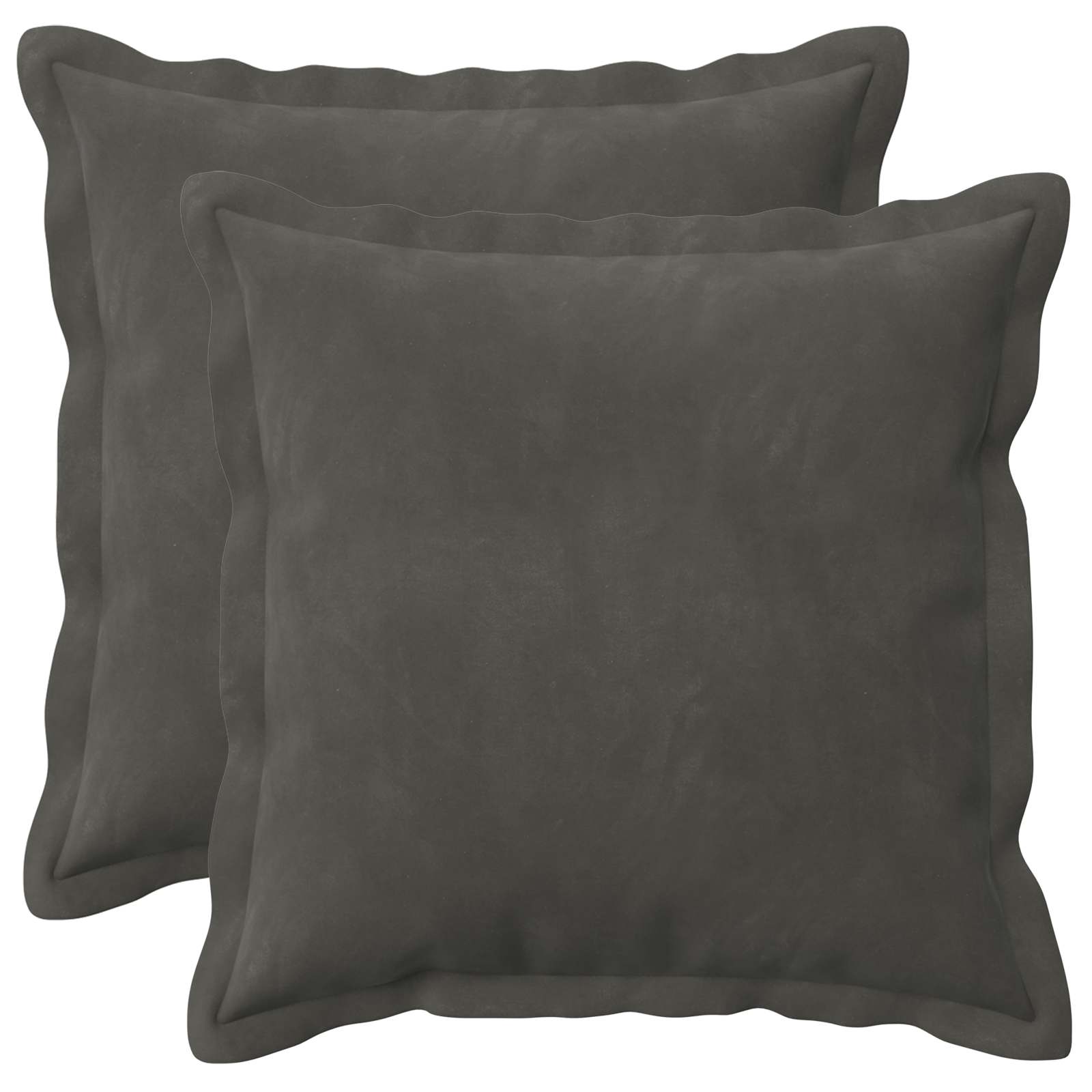 Párna huzat 2 pcs houten sötétszürke 40 x 40 cm bársony
