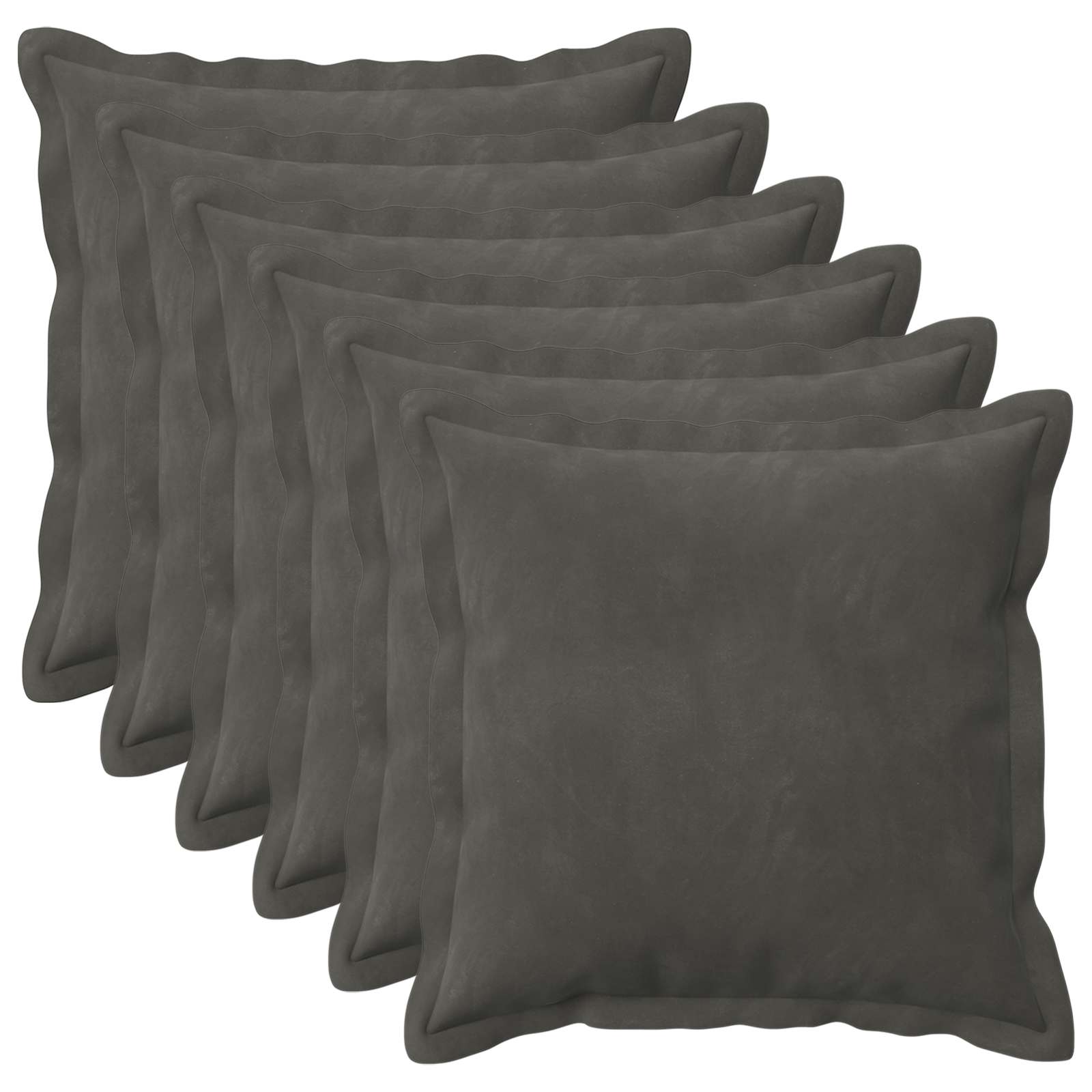 Párna huzat 6 pcs houten sötétszürke 40 x 40 cm bársony