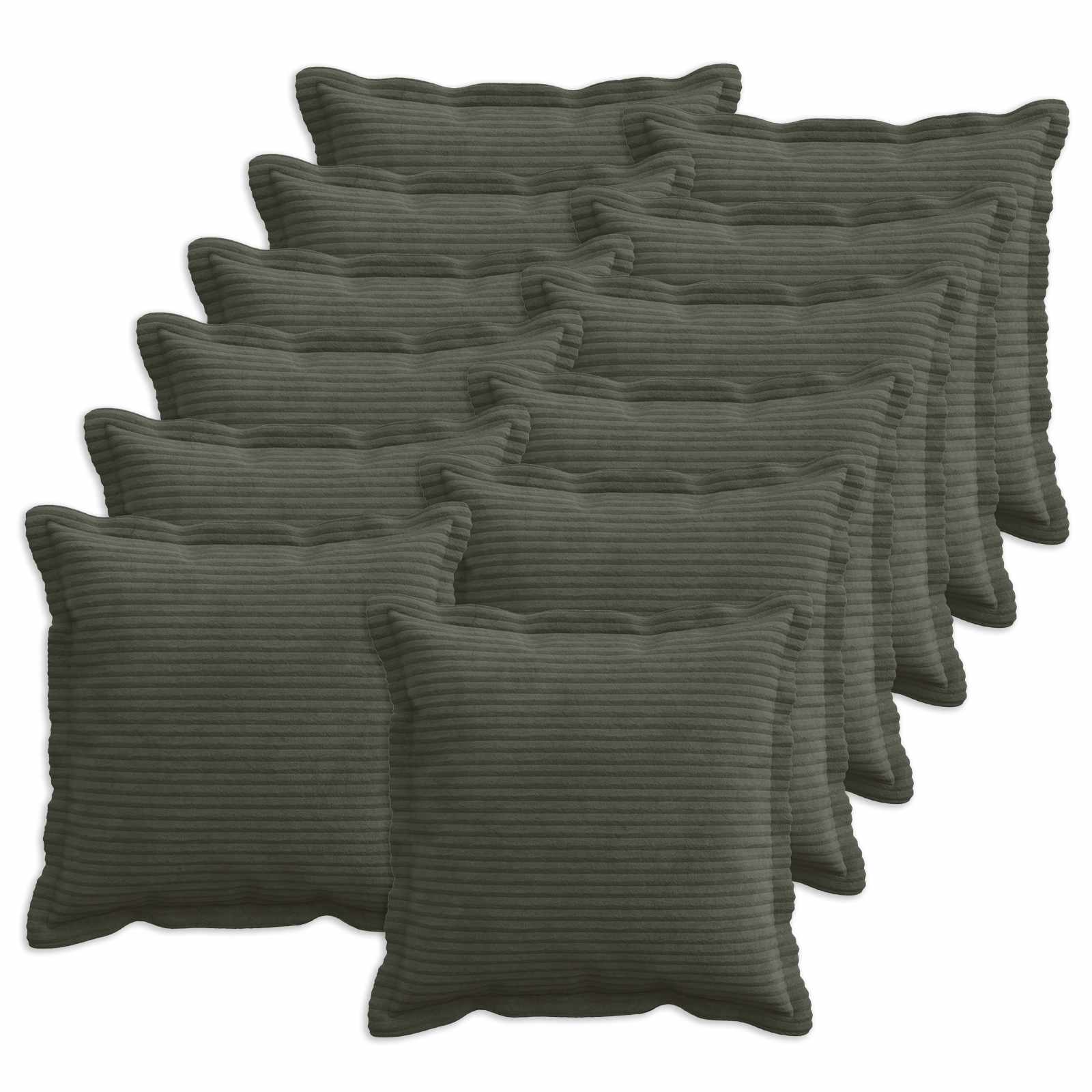 Párna huzat 12 db houten antracitszürke 40 x 40 cm cord