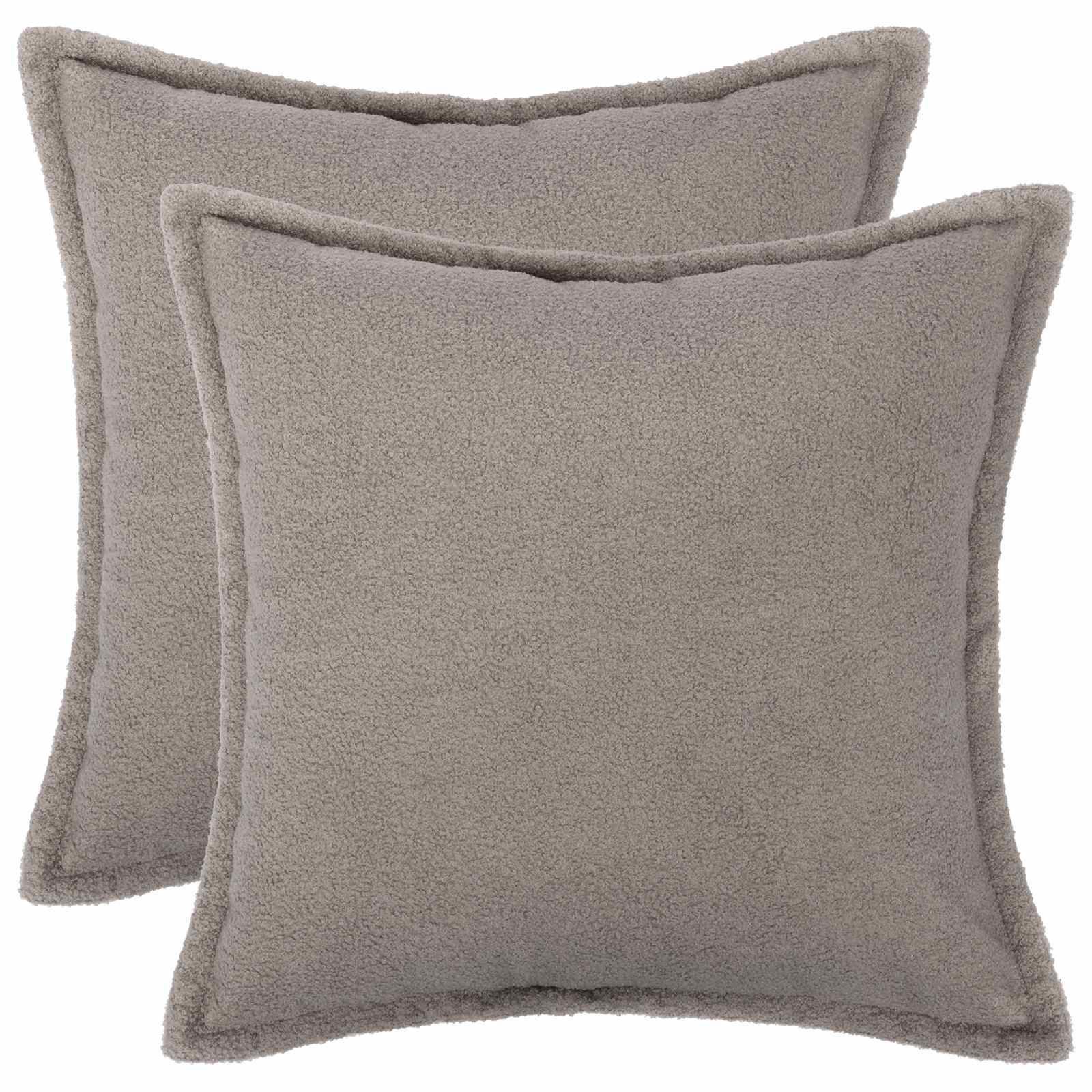 Párna huzat 2 pcs houten világosszürke 40 x 40 cm bouclé