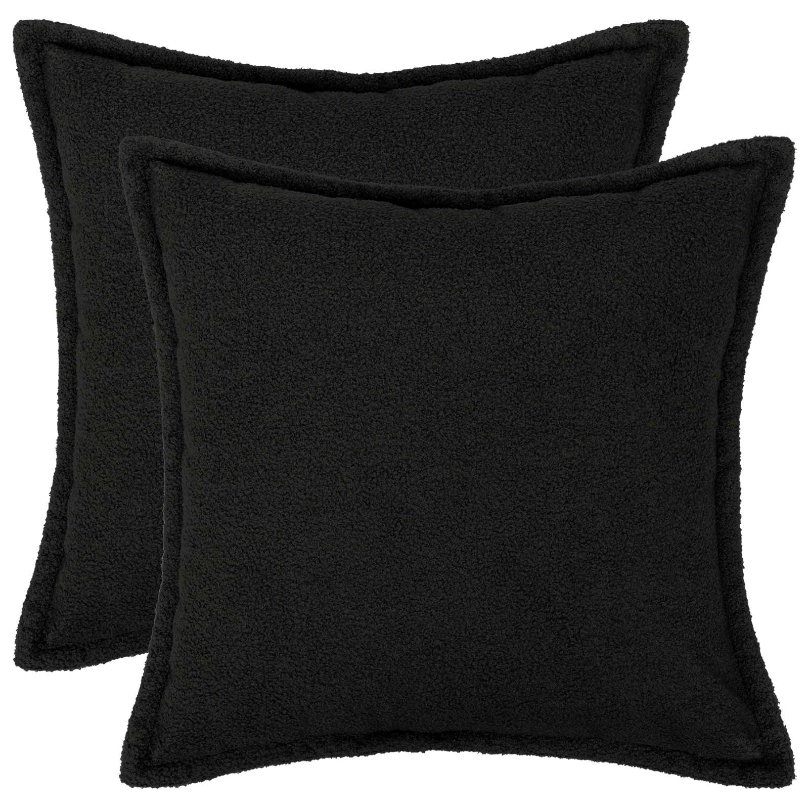 Párna huzat 2 pcs houten fekete 40 x 40 cm bouclé