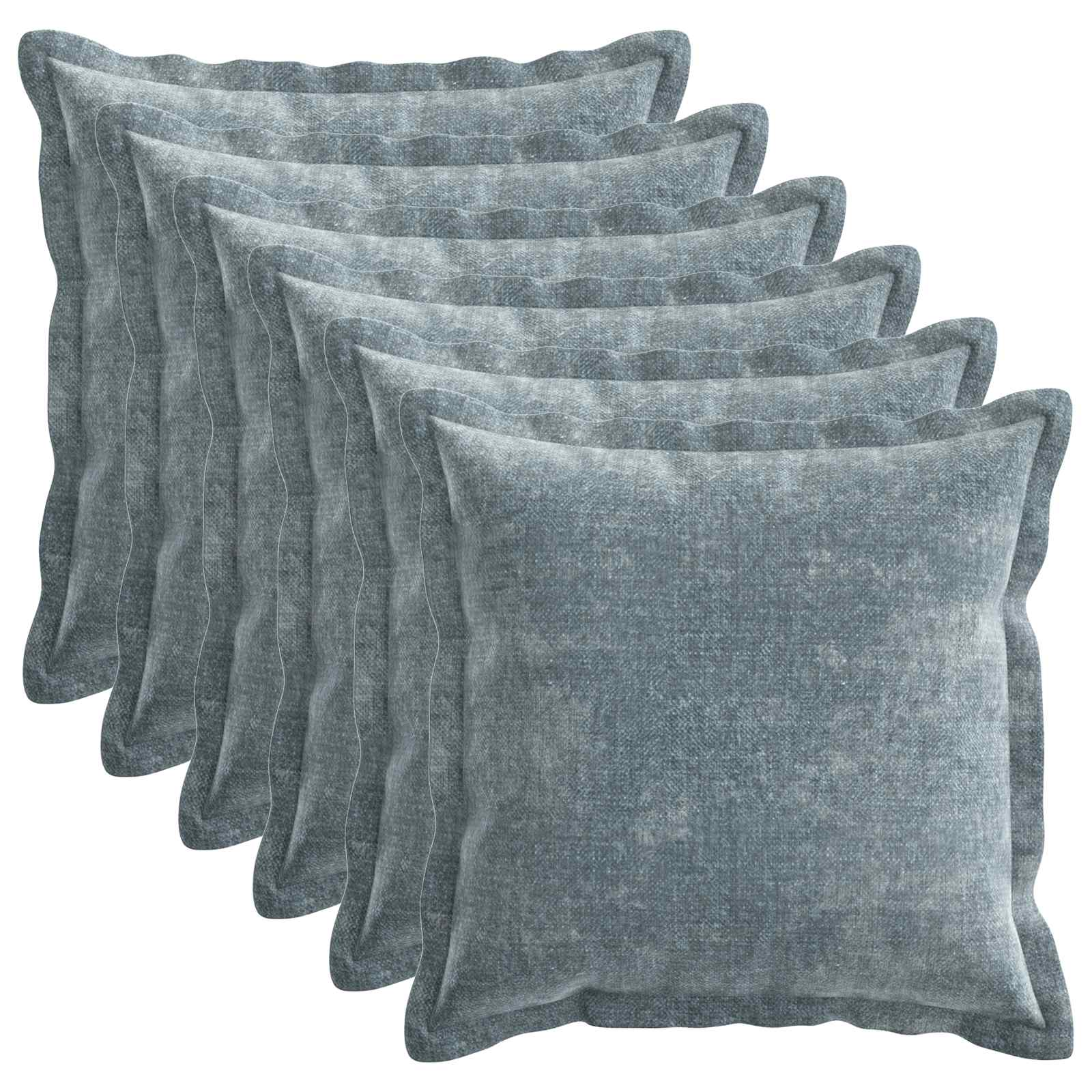 Párna huzat 6 pcs houten világoskék 40 x 40 cm chenille szövet