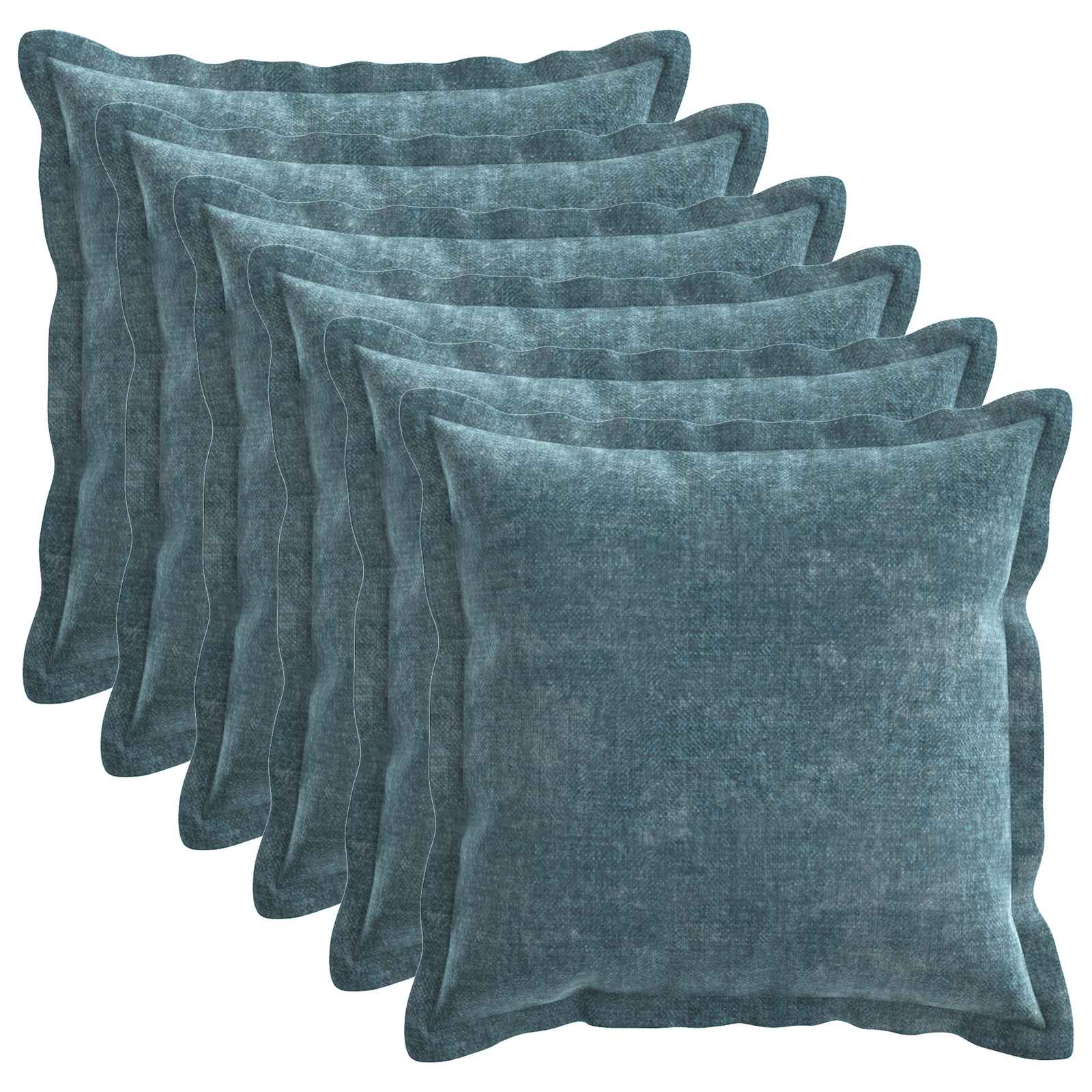 Párna huzat 6 pcs houten kék 40 x 40 cm chenille szövet