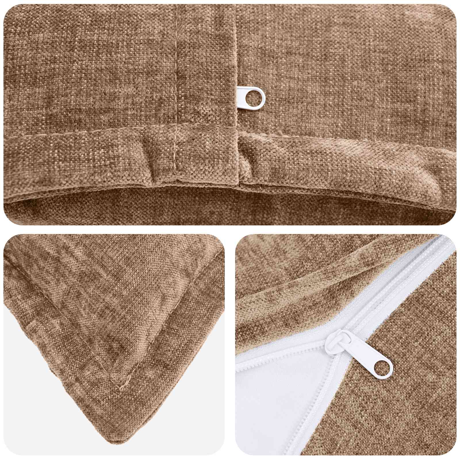Párna huzat 2 pcs houten barna 40 x 40 cm chenille szövet