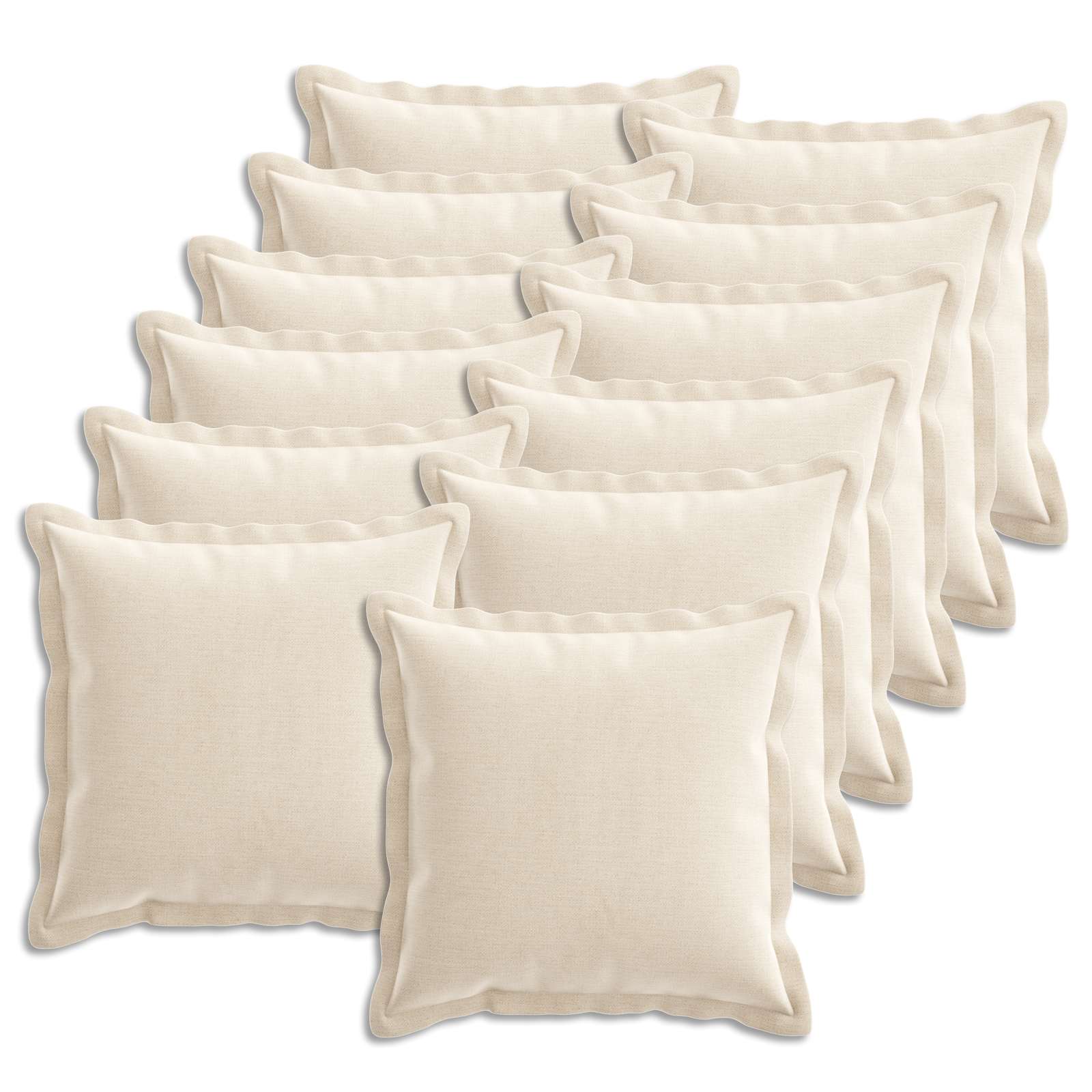 Párna huzat 12 db houten krémszínű 40 x 40 cm chenille szövet