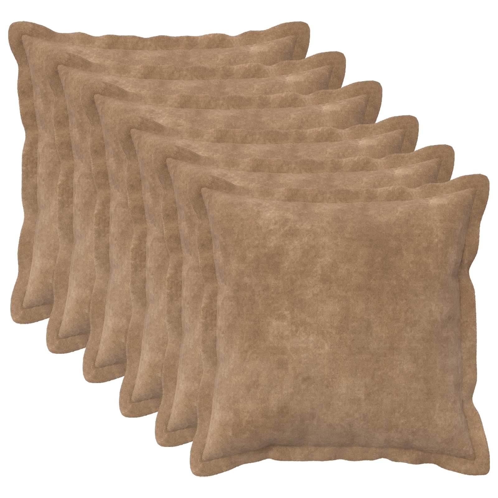 Párna huzat 6 pcs houten tópszínű 40 x 40 cm mikroszálas plüss