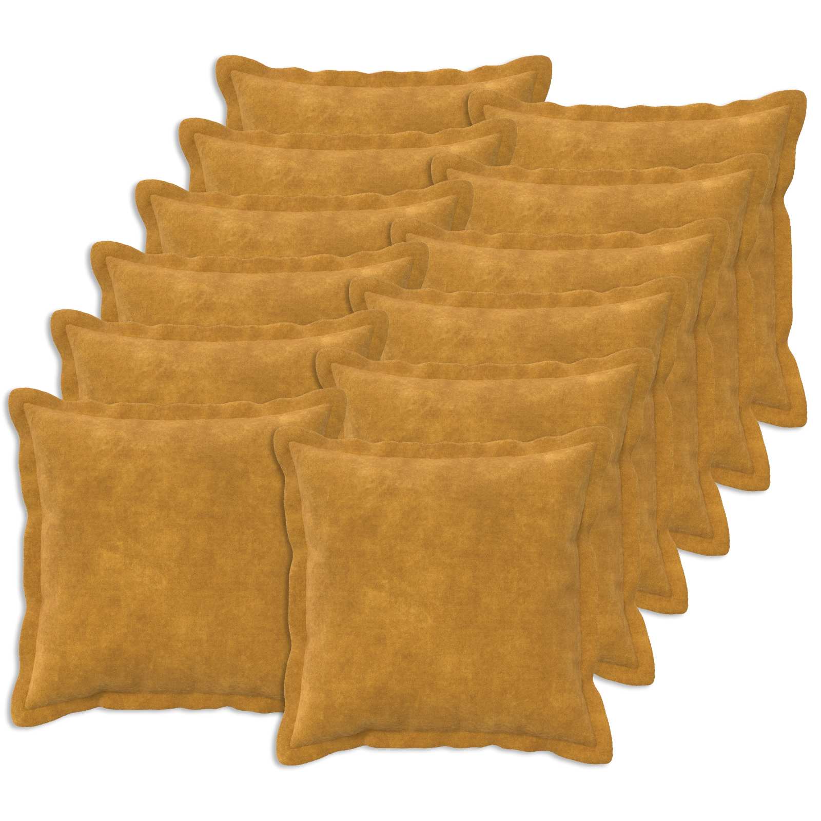 Párna huzat 12 pcs houten sárga 40 x 40 cm mikroszálas plüss