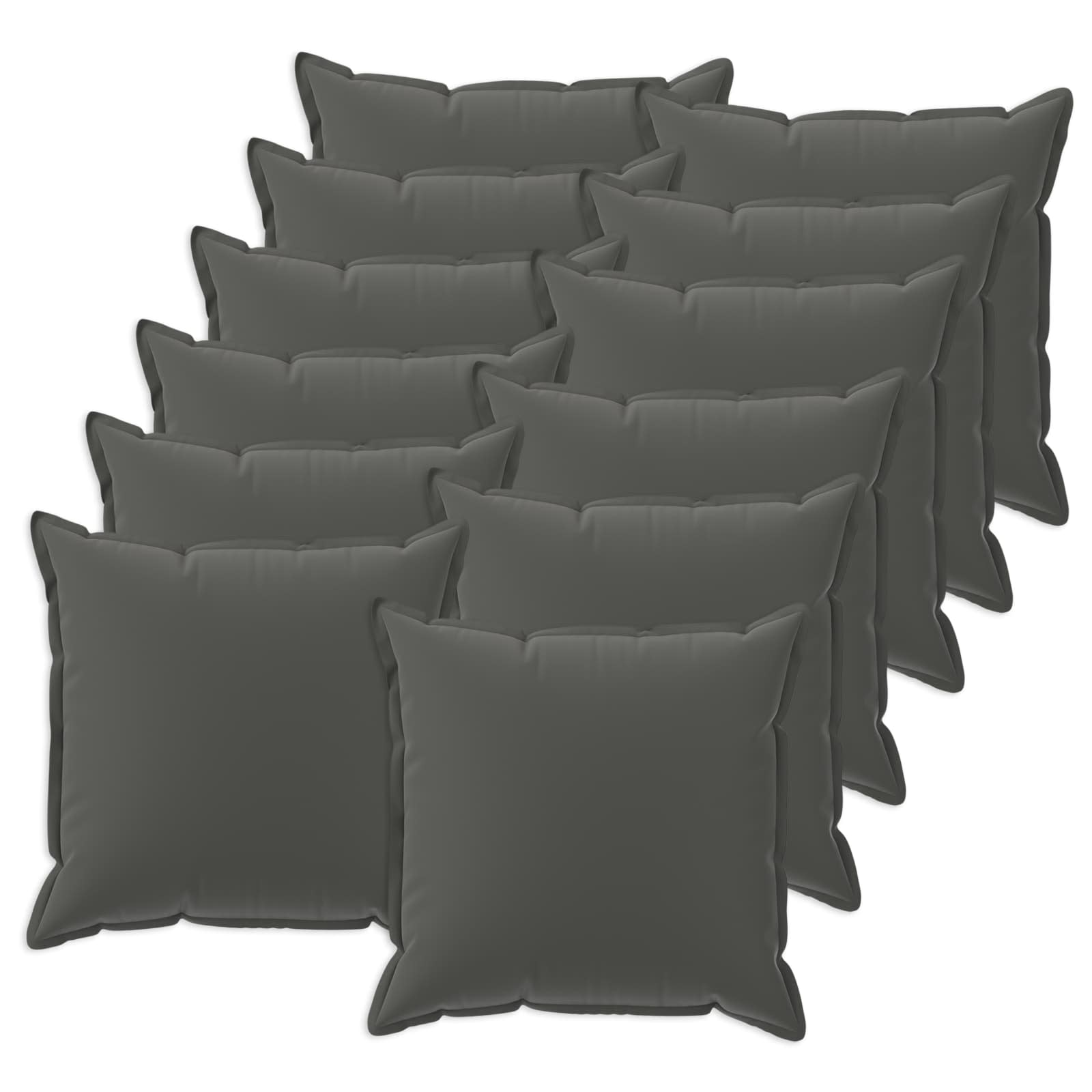 Párna huzat 12 db houten antracitszürke 40 x 40 cm poliészter