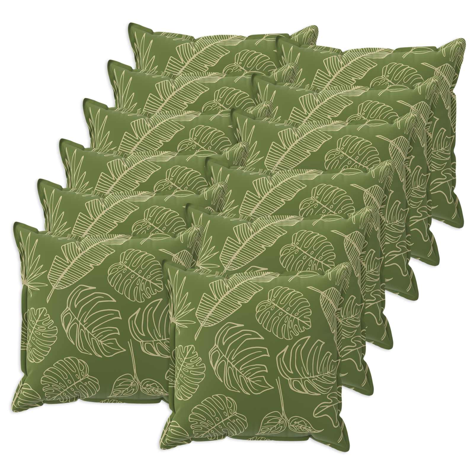 Párna huzat 12 db houten levélminta 40 x 40 cm poliészter