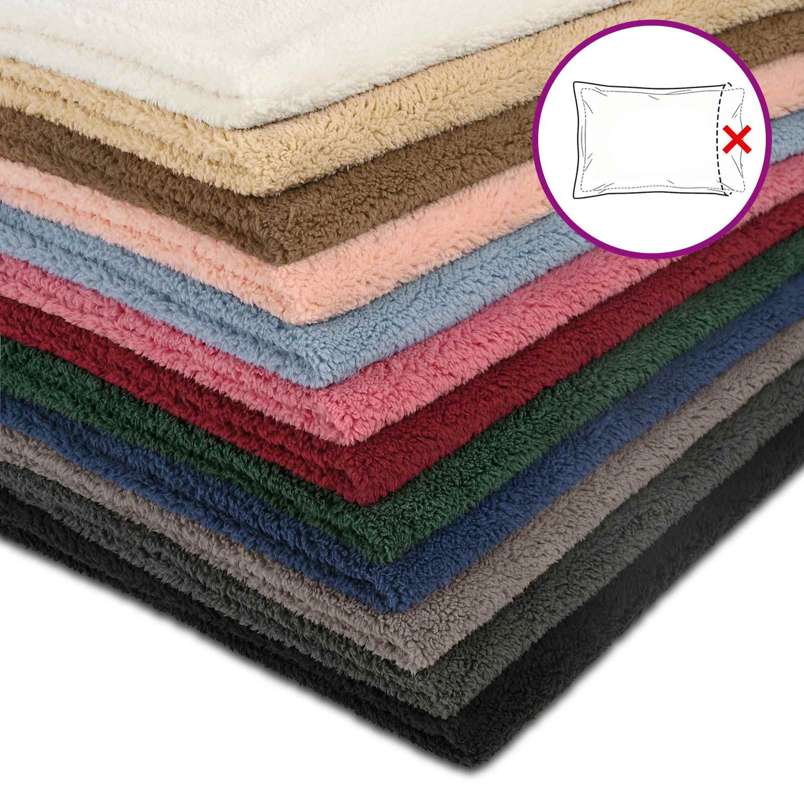 Párna huzat 2 pcs houten sötétszürke 40 x 40 cm bouclé