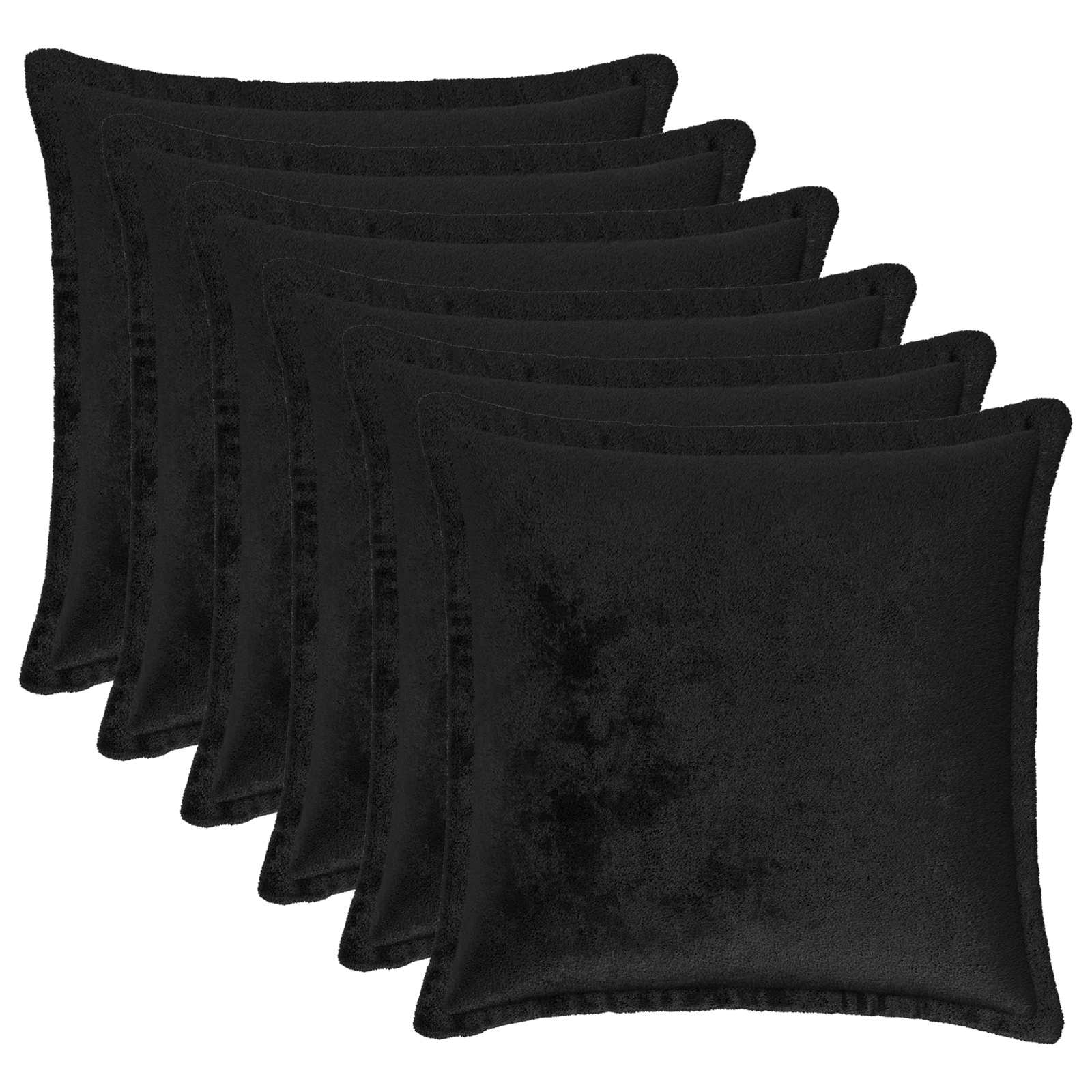 Párna huzat 6 pcs houten fekete 40 x 40 cm flanell