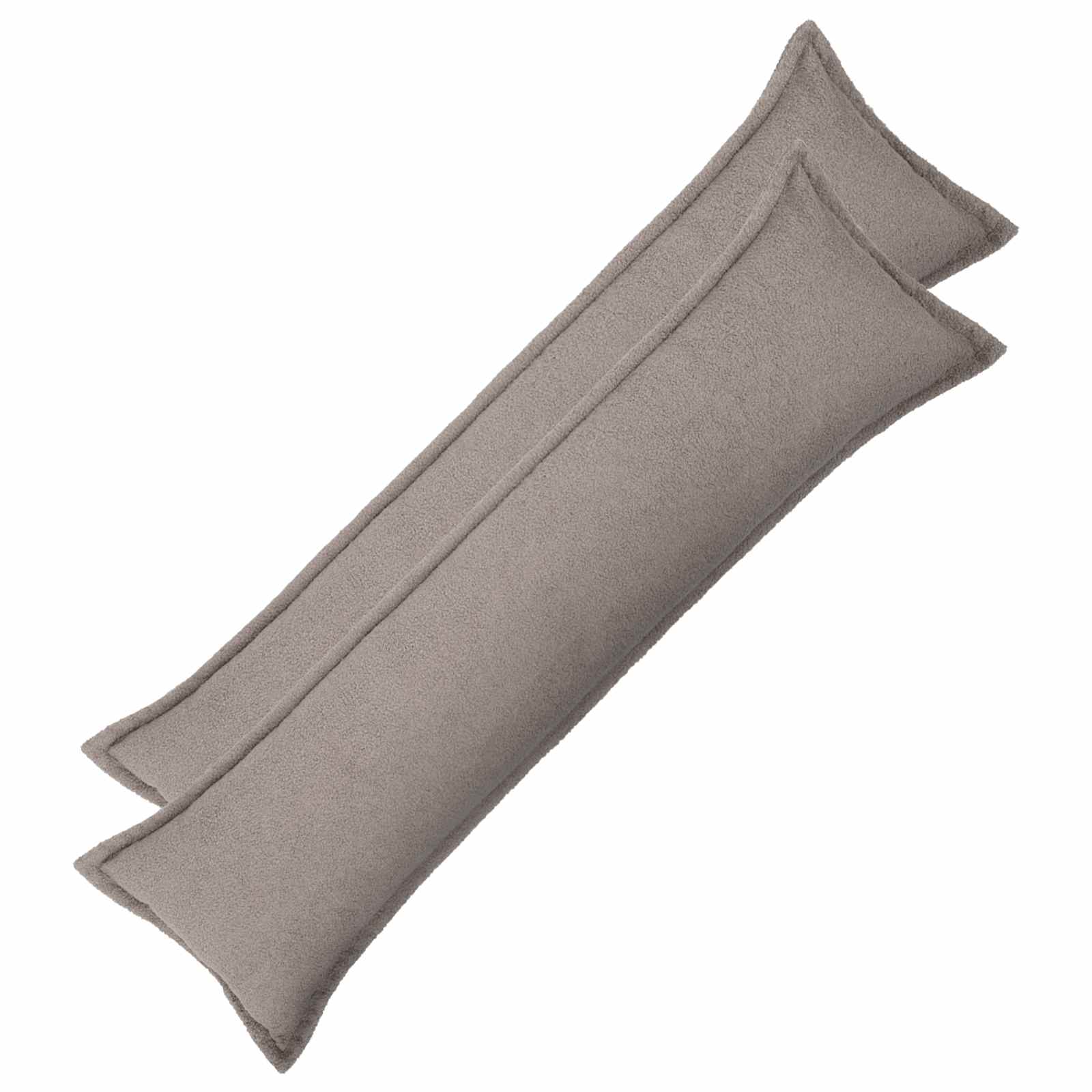Párna huzat 2 pcs houten világosszürke 40 x 145 cm bouclé