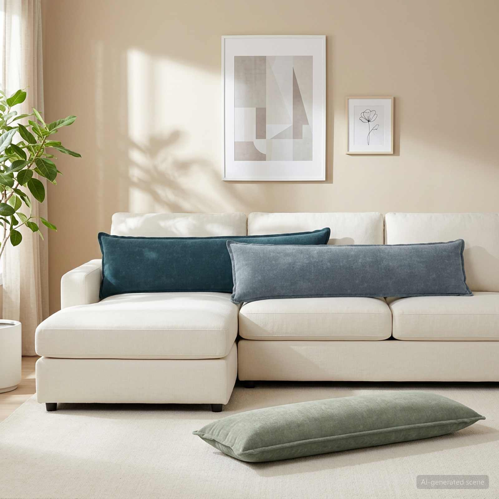 Párna huzat 2 db houten zöld 40 x 145 cm chenille szövet