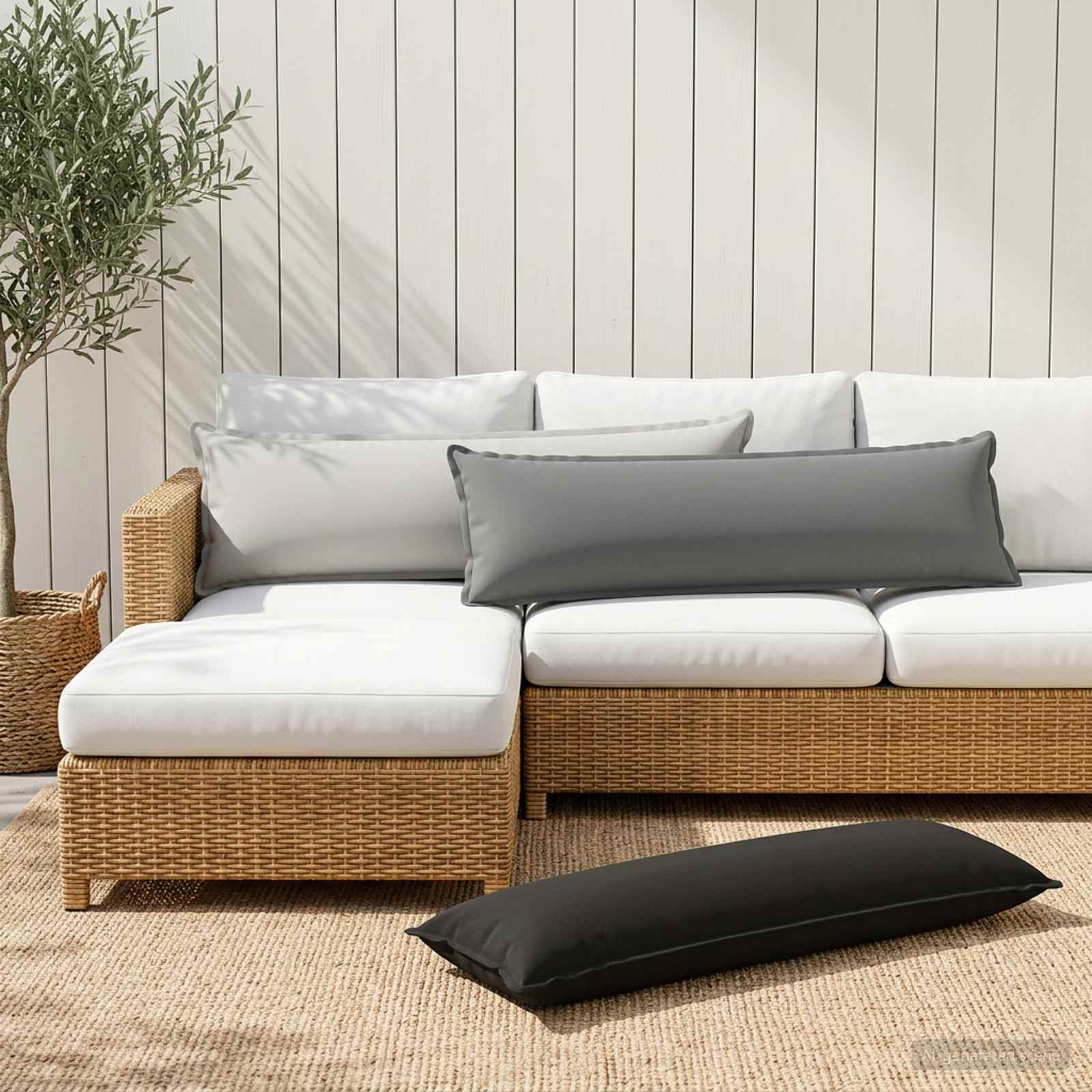 Párna huzat 2 db houten szürke 40 x 145 cm poliészter