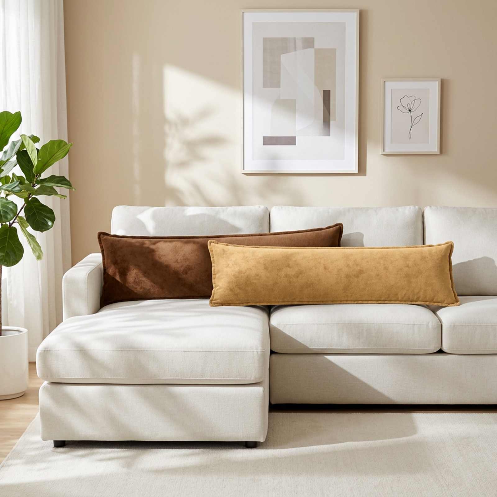 Párna huzat 2 db houten tópszínű 40 x 145 cm flanell
