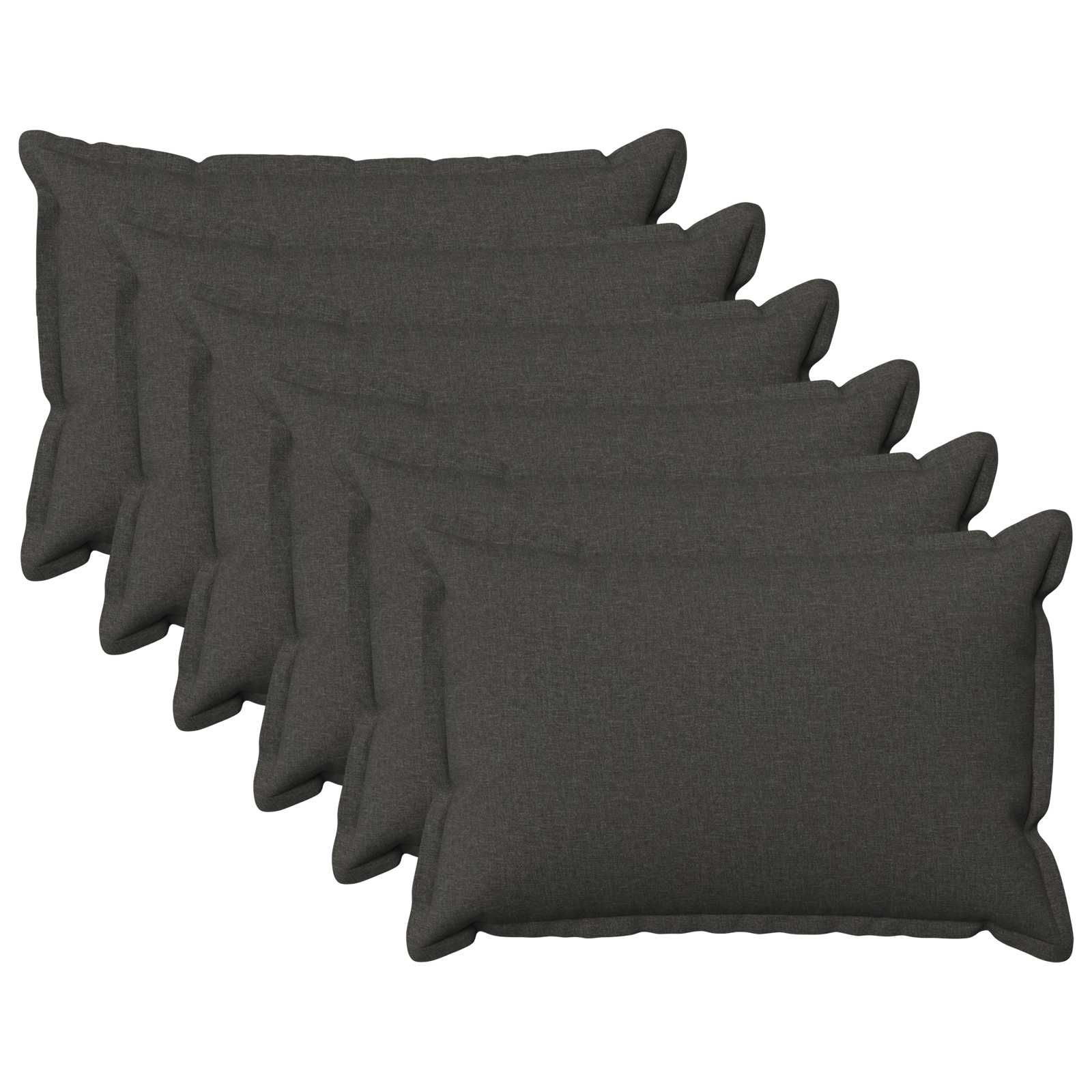 Párna huzat 6 pcs houten sötétszürke 40 x 60 cm műlenszövet