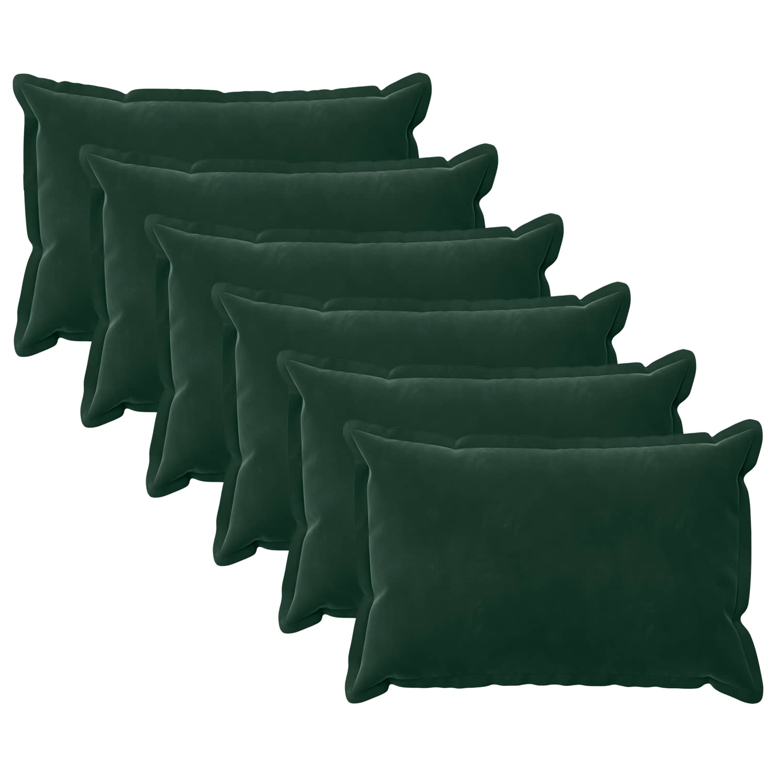 Párna huzat 6 pcs houten sötétzöld 40 x 60 cm bársony