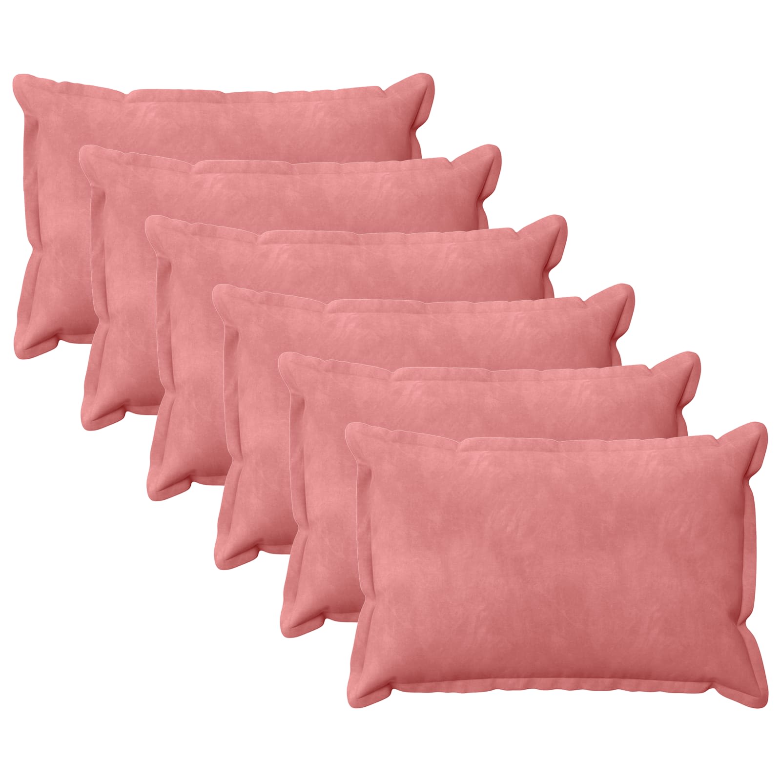 Párna huzat 6 pcs houten rózsaszín 40 x 60 cm bársony
