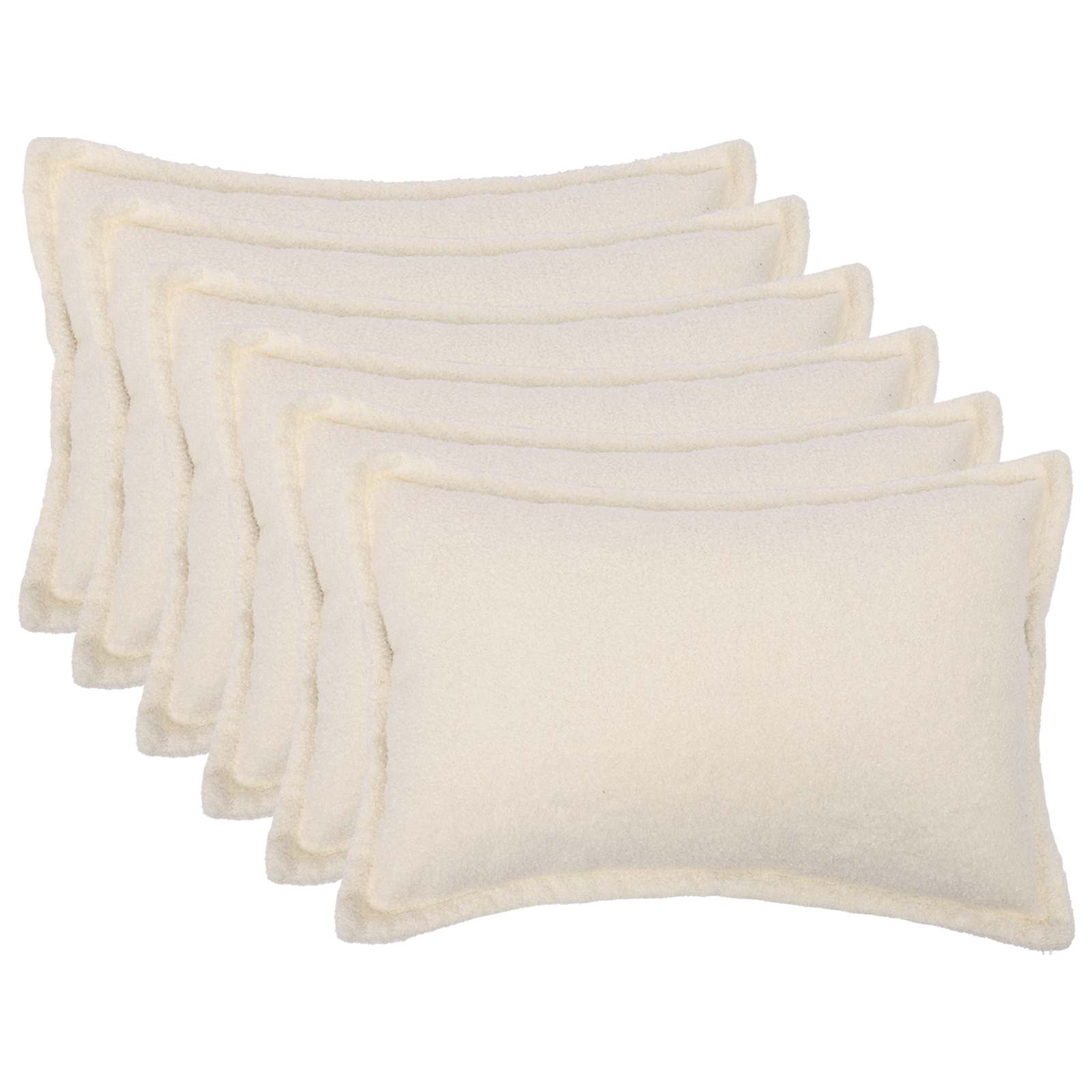 Párna huzat 6 pcs houten krémszínű 40 x 60 cm bouclé