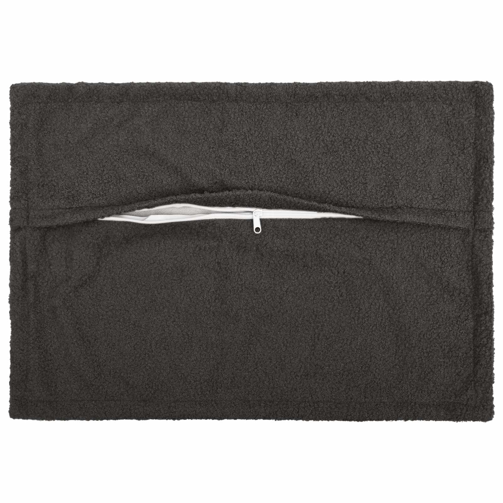Párna huzat 6 pcs houten sötétszürke 40 x 60 cm bouclé