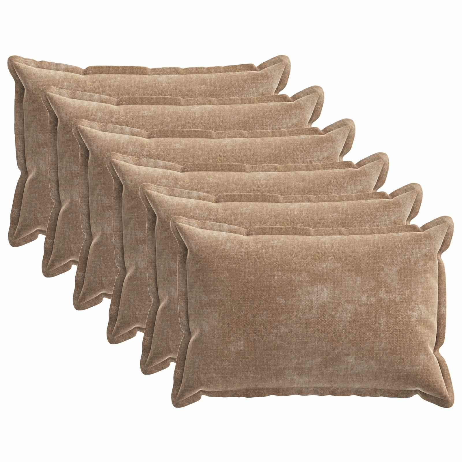 Párna huzat 6 pcs houten barna 40 x 60 cm chenille szövet