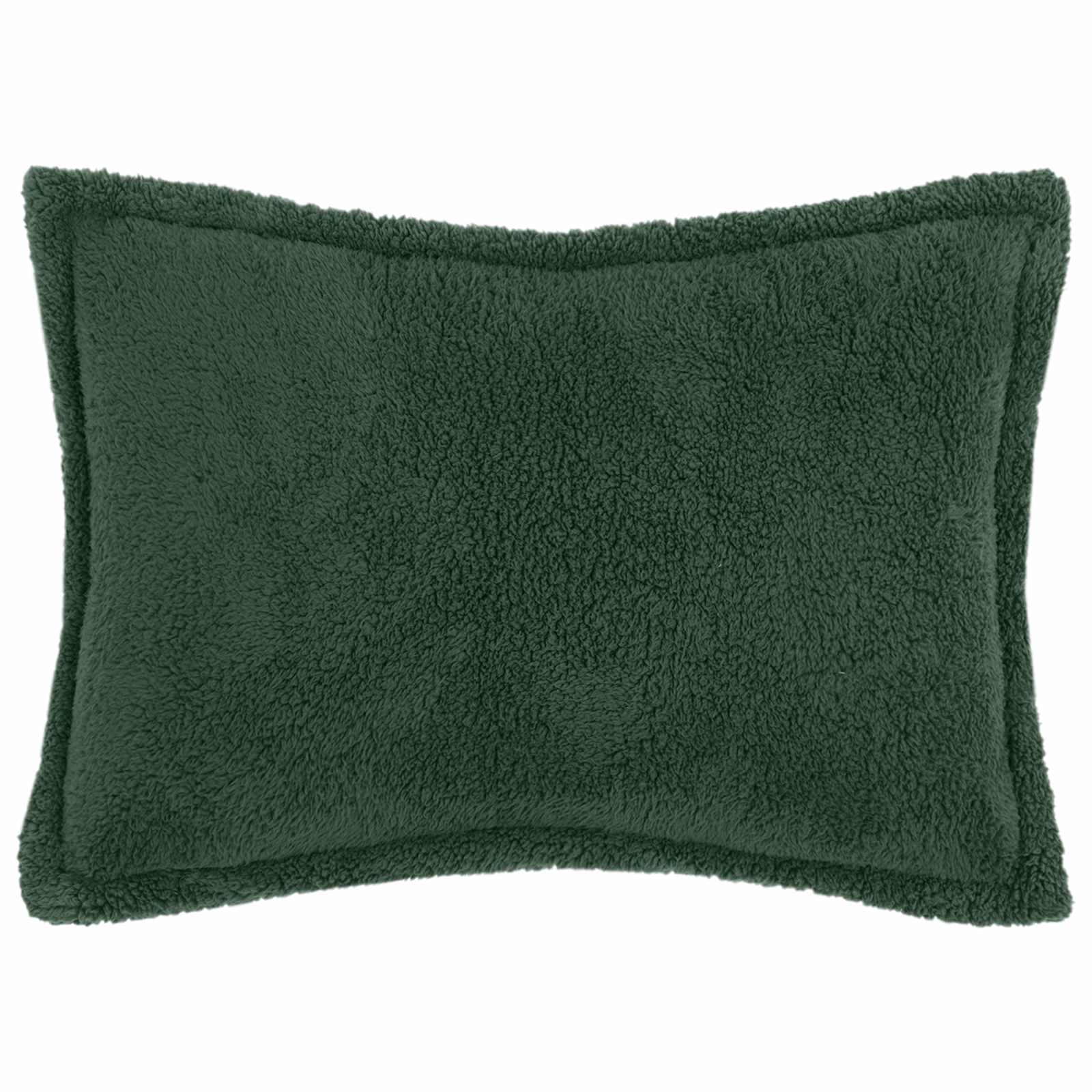 Párna huzat 2 pcs houten sötétzöld 40 x 60 cm bouclé