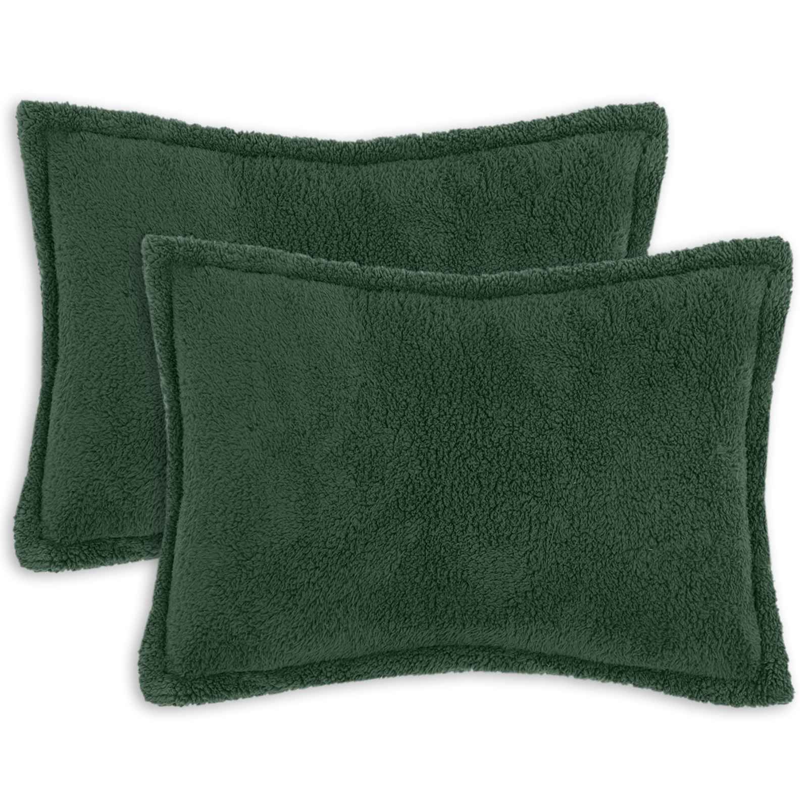 Párna huzat 2 pcs houten sötétzöld 40 x 60 cm bouclé
