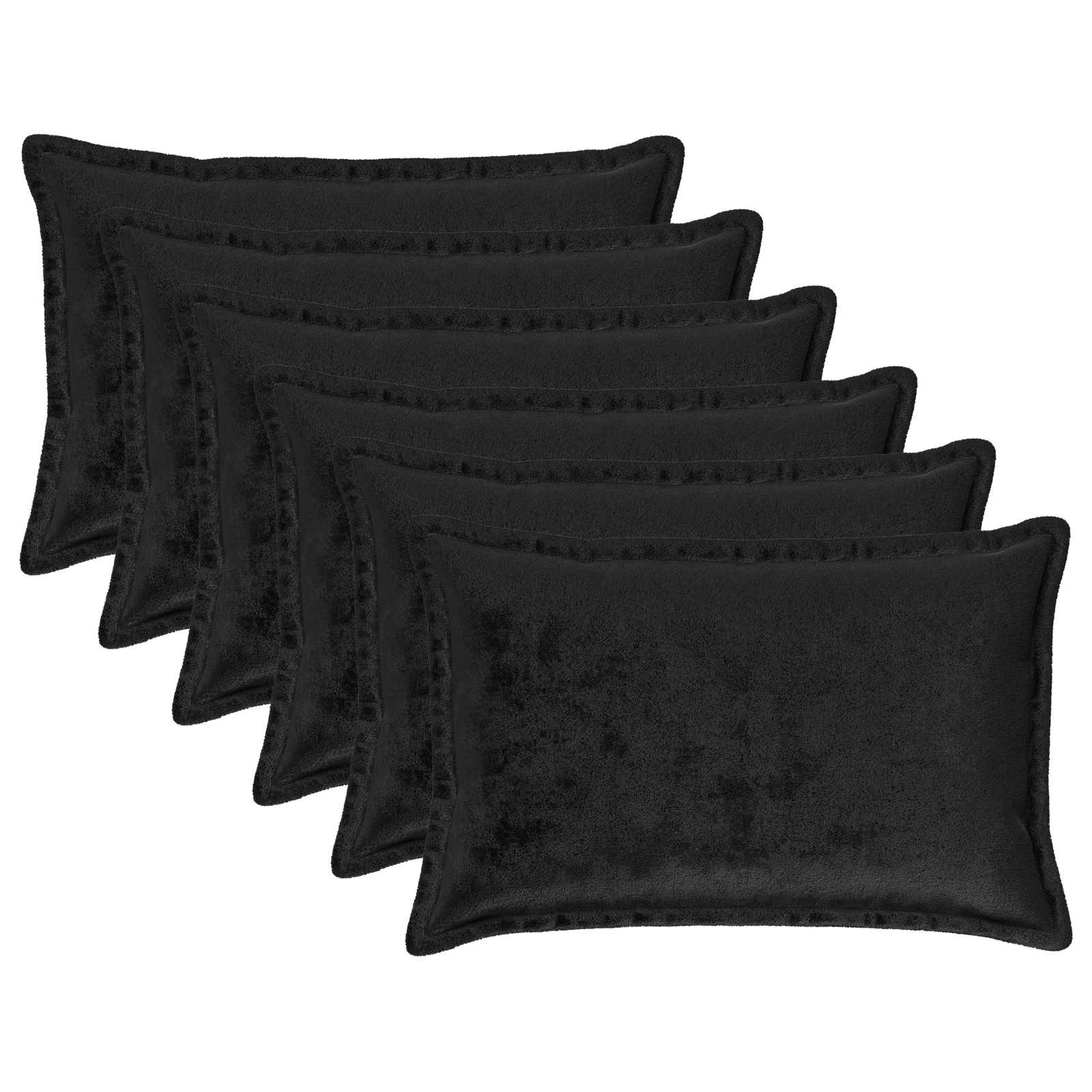 Párna huzat 6 pcs houten fekete 40 x 60 cm flanell