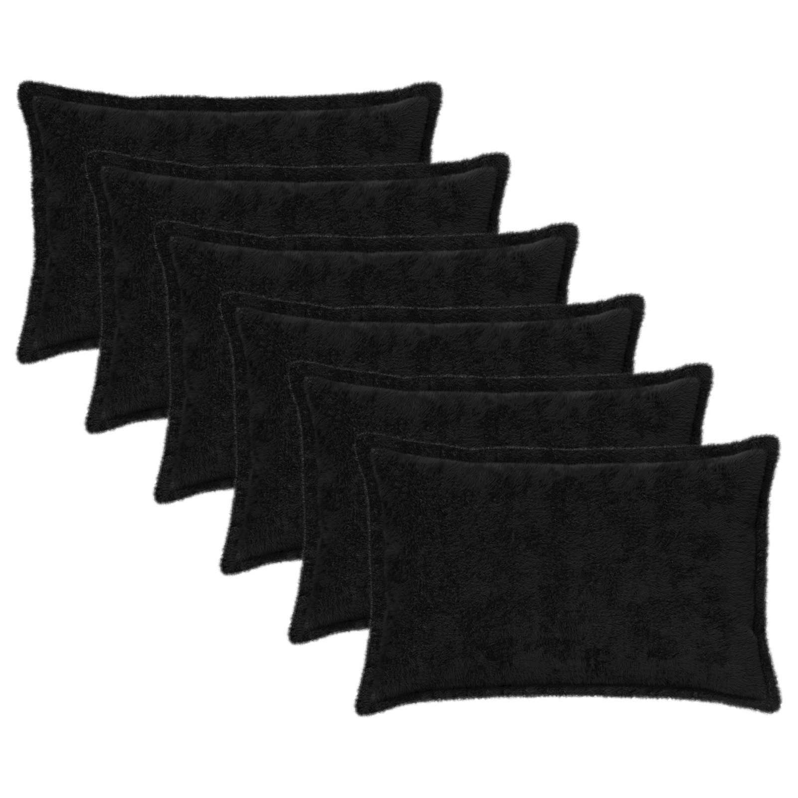 Párna huzat 6 db houten fekete 40 x 60 cm műnyúl szőr