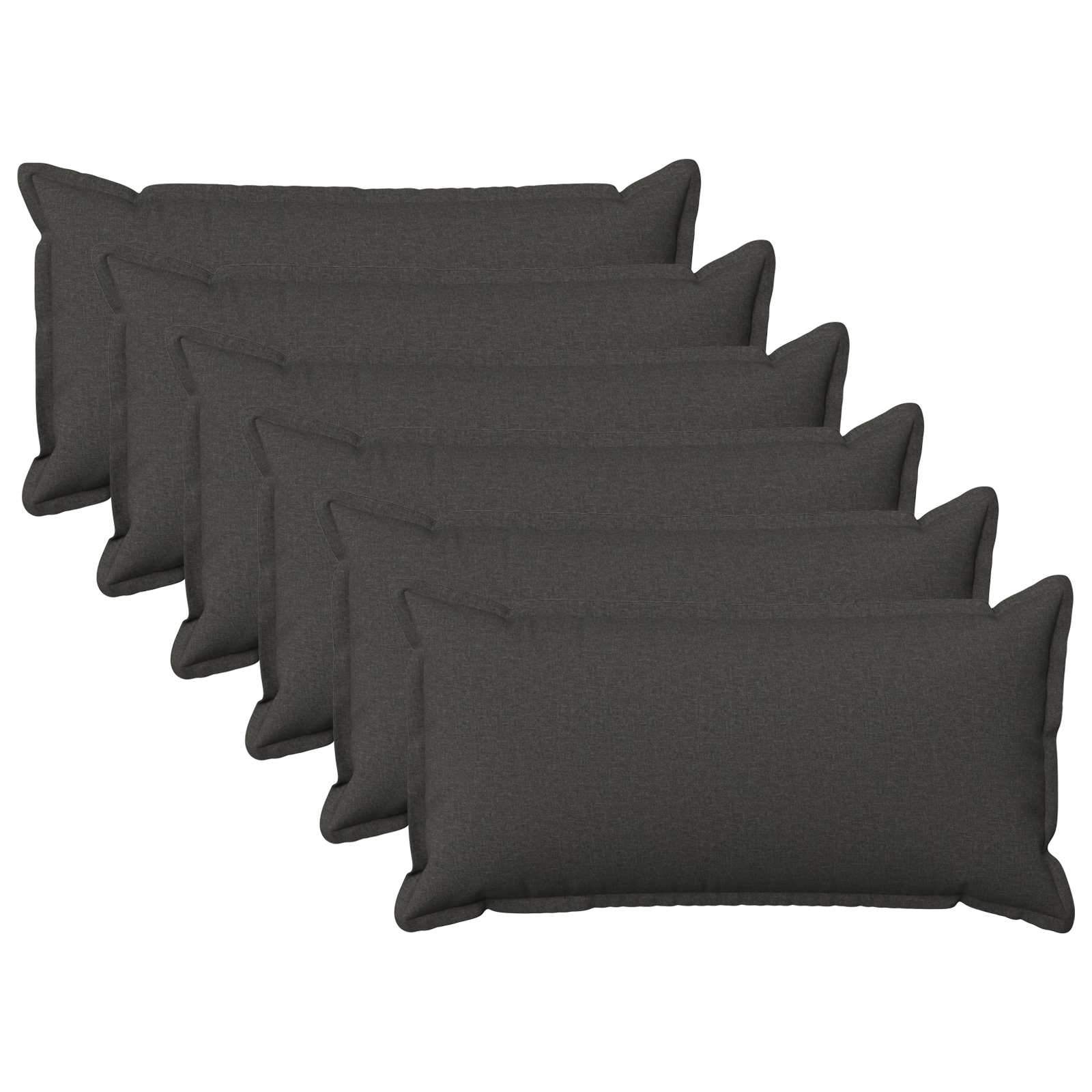 Párna huzat 6 pcs houten sötétszürke 40 x 70 cm műlenszövet