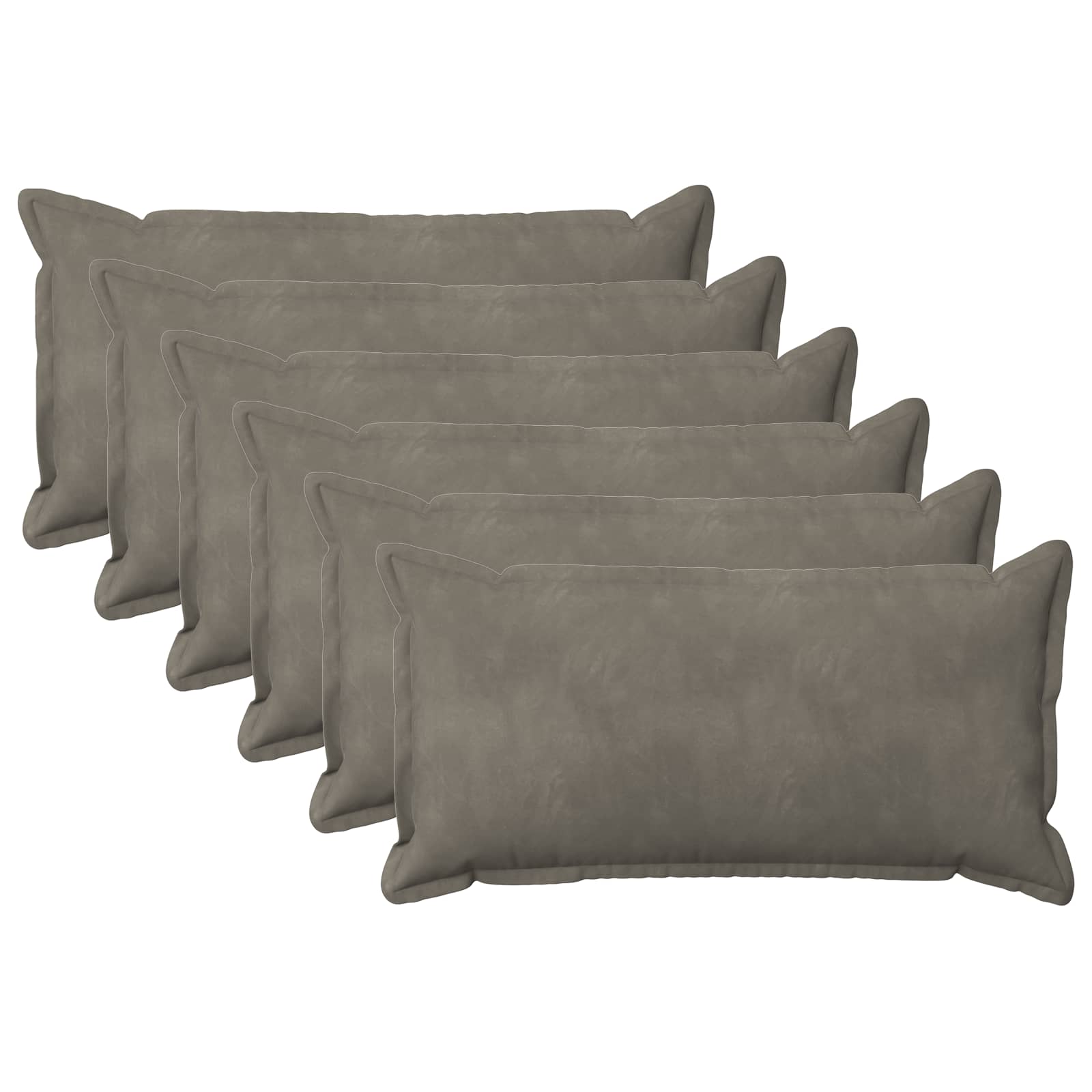 Párna huzat 6 pcs houten világosszürke 40 x 70 cm bársony