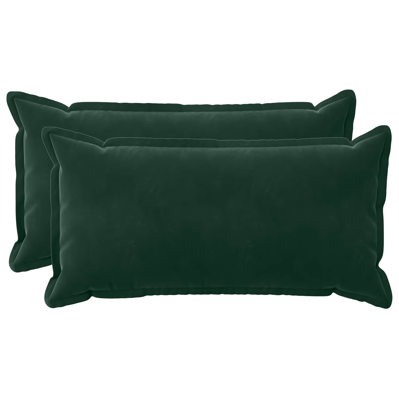 Párna huzat 2 pcs houten sötétzöld 40 x 70 cm bársony