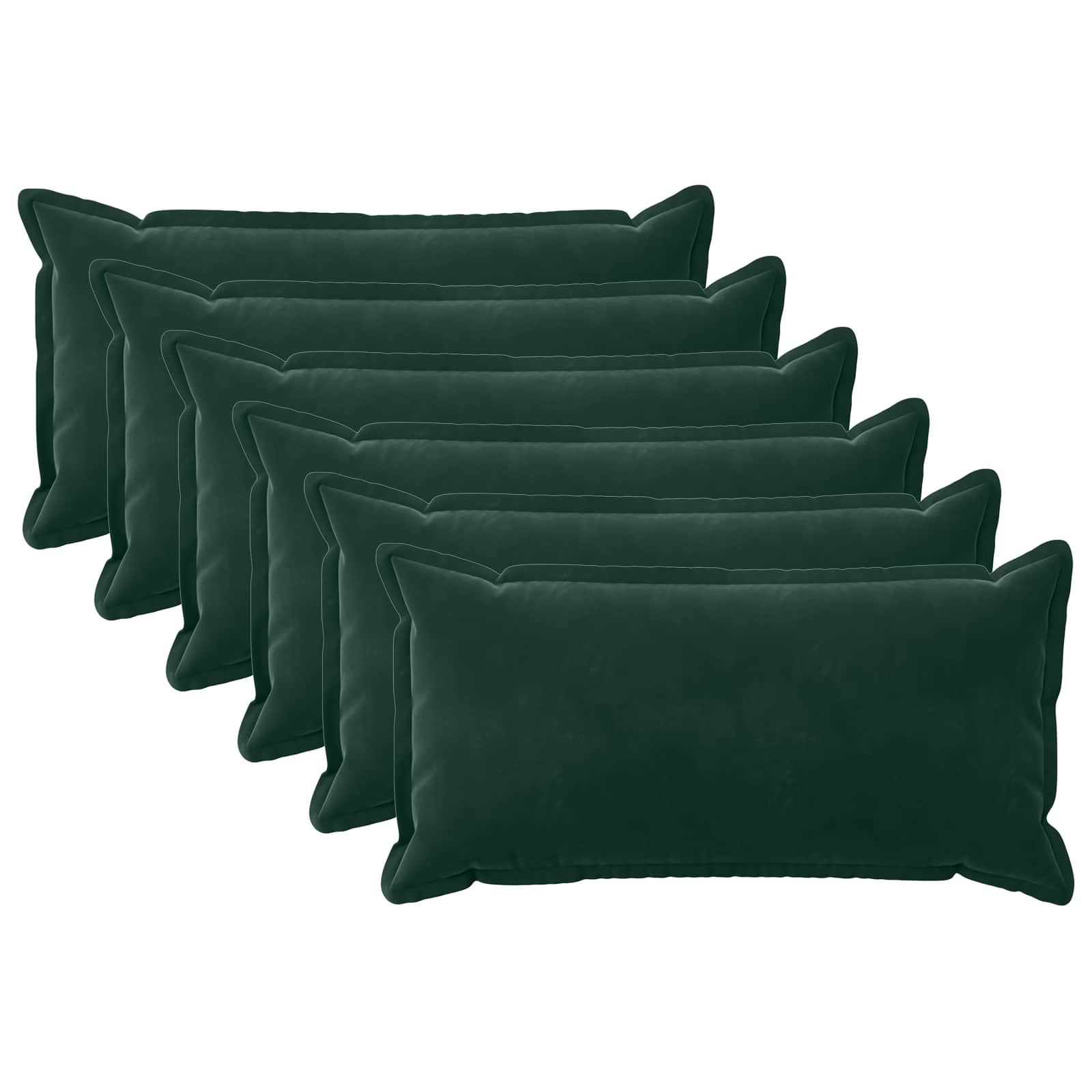 Párna huzat 6 pcs houten sötétzöld 40 x 70 cm bársony