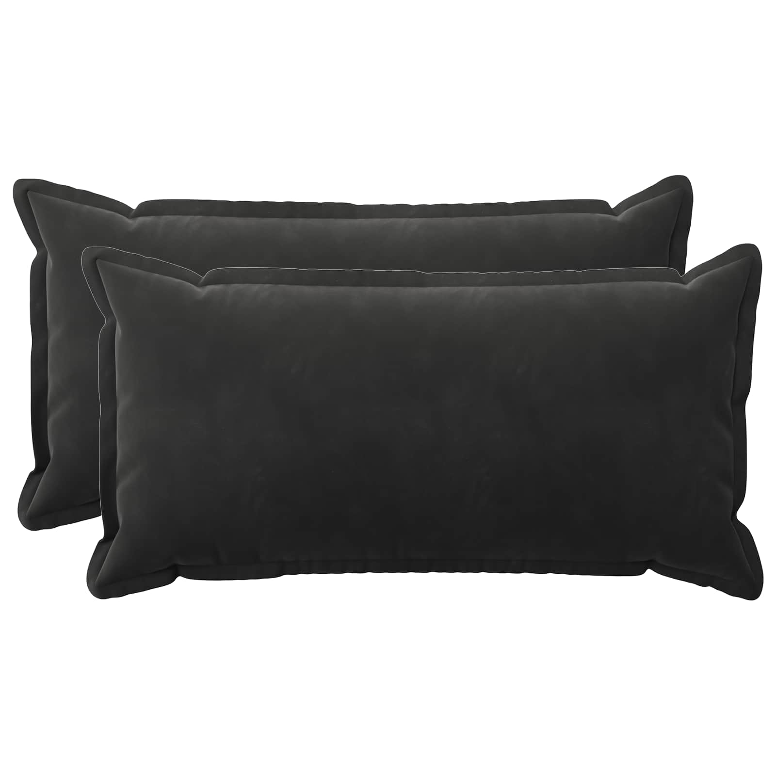 Párna huzat 2 pcs houten fekete 40 x 70 cm bársony