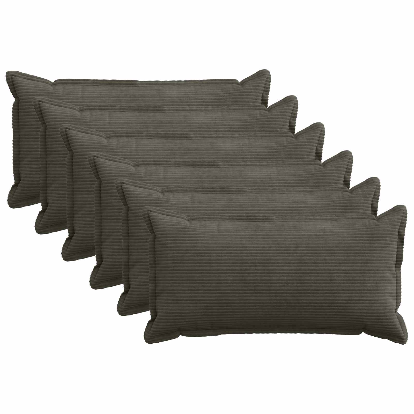 Párna huzat 6 db houten antracitszürke 40 x 70 cm cord