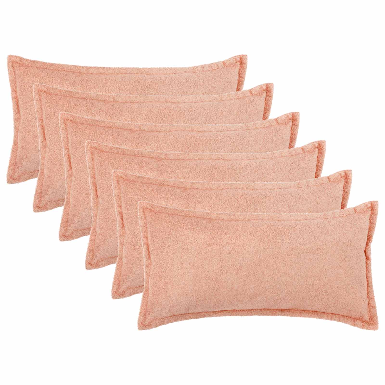 Párna huzat 6 pcs houten rózsaszín 40 x 70 cm bouclé