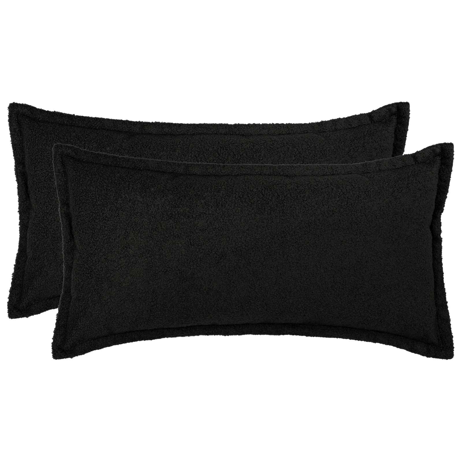 Párna huzat 2 pcs houten fekete 40 x 70 cm bouclé