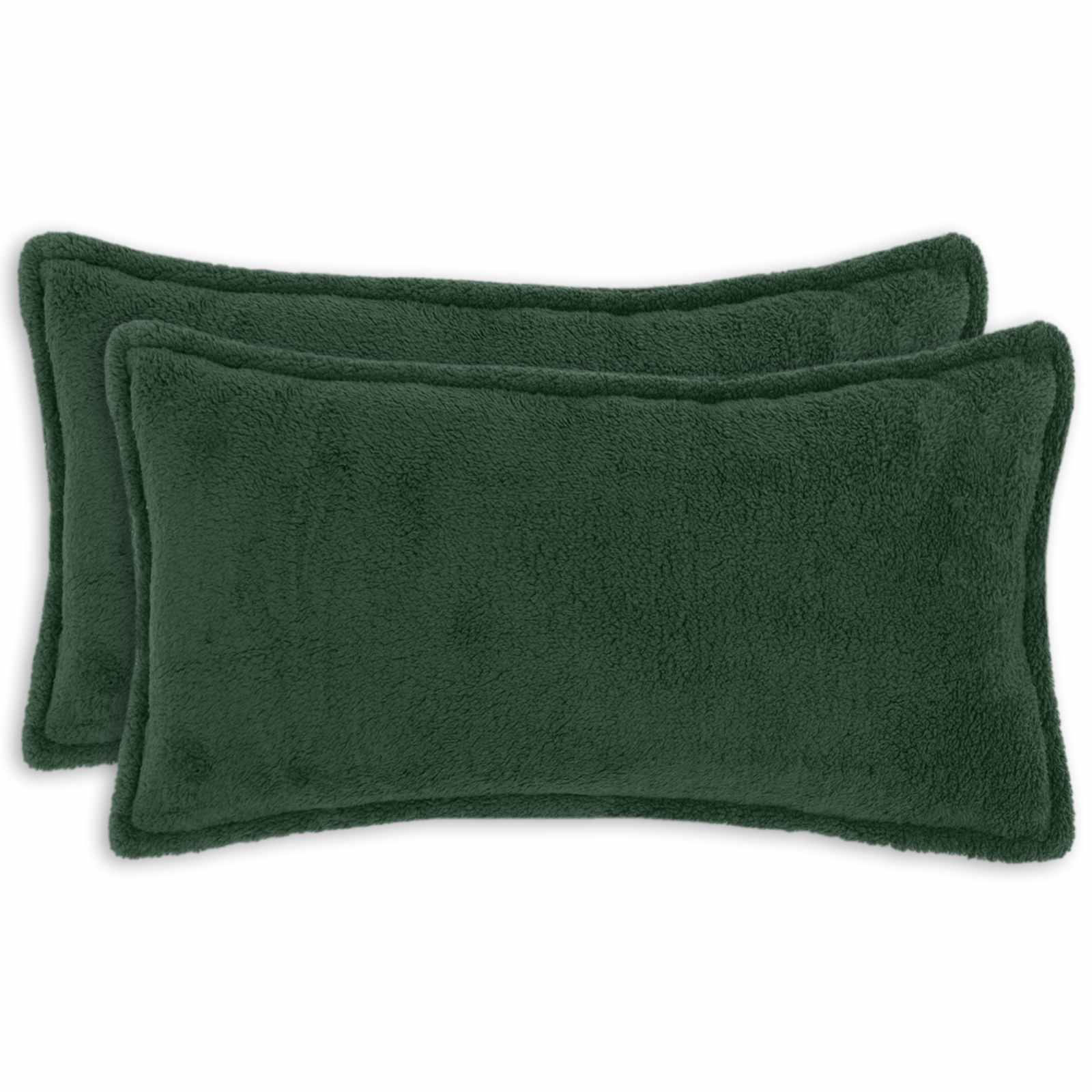 Párna huzat 2 pcs houten sötétzöld 40 x 70 cm bouclé
