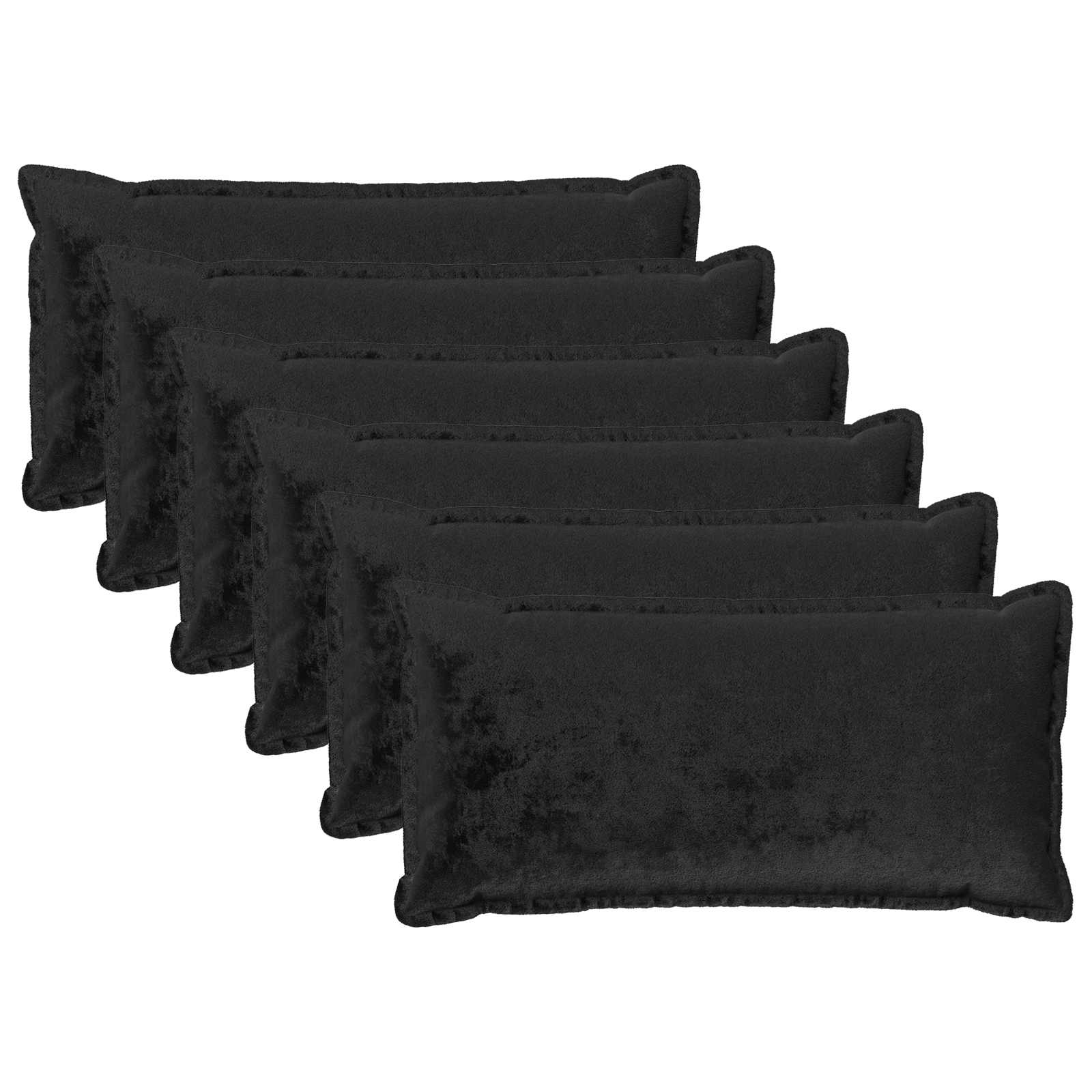 Párna huzat 6 pcs houten fekete 40 x 70 cm flanell