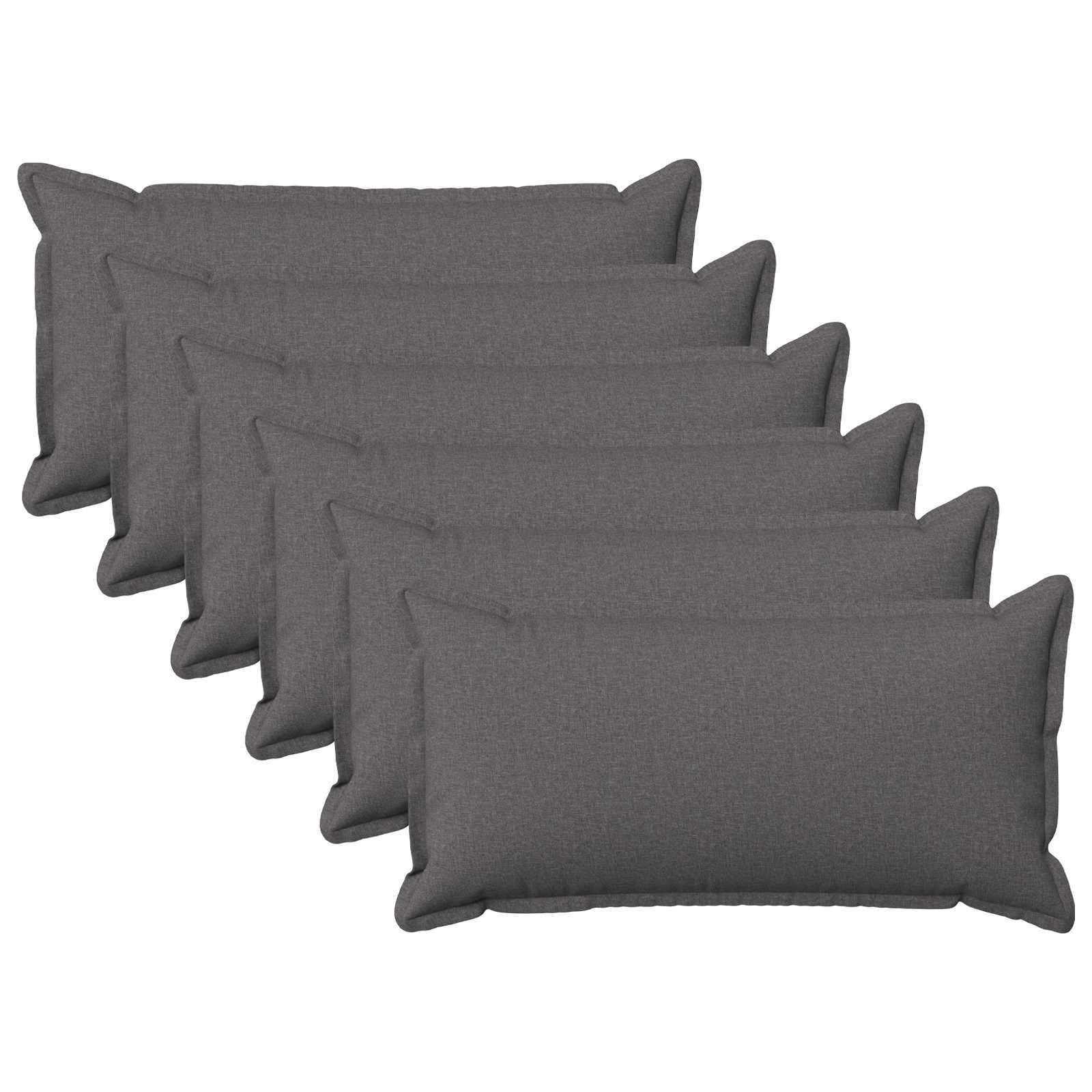 Párna huzat 6 pcs houten világosszürke 40 x 80 cm műlenszövet