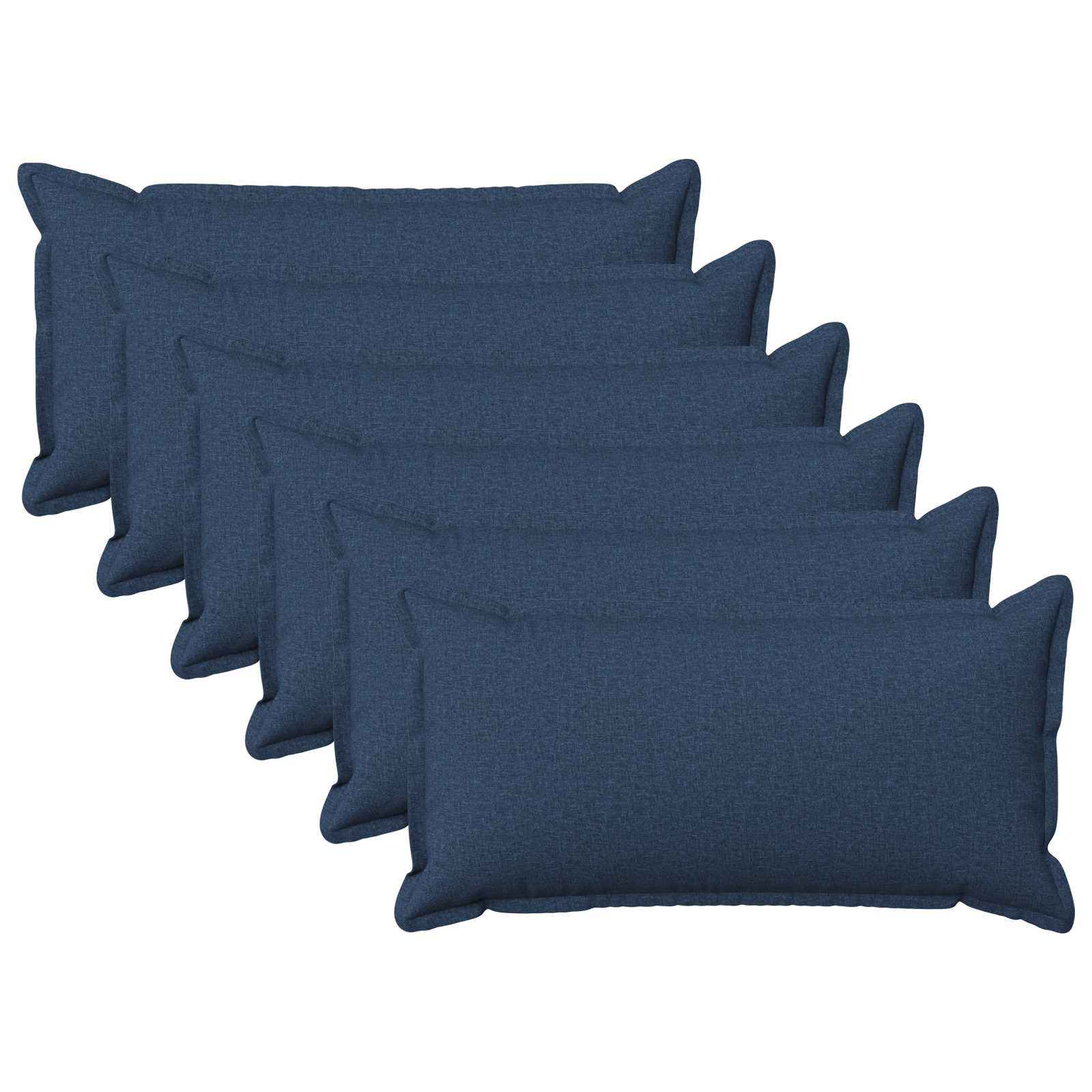 Párna huzat 6 pcs houten kék 40 x 80 cm műlenszövet
